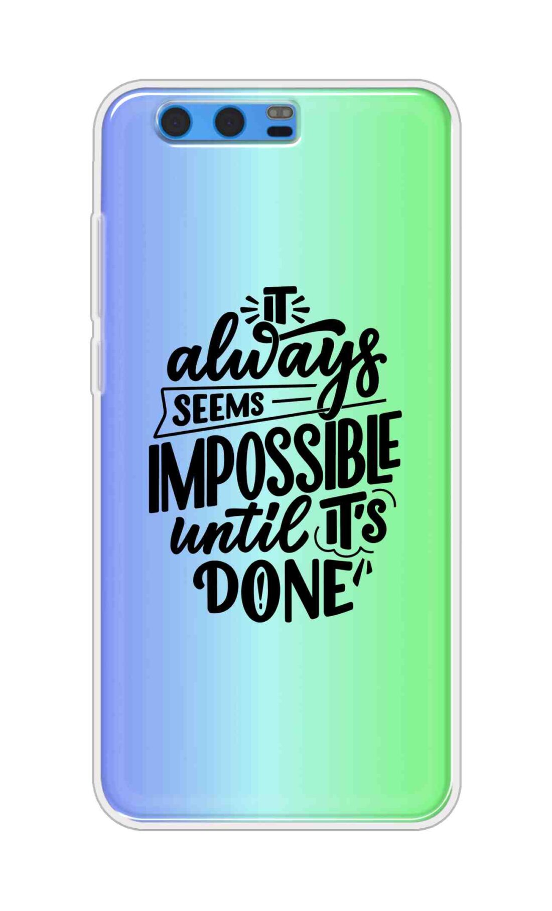 Coberta Back Cover For Huawei Honor 9 Back Cover Stylish Case - It Always Seems Impossible Until Its Done in Green and Blue Design D16502