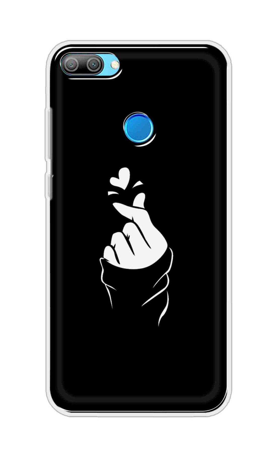 Coberta Back Cover For Huawei Honor 9N Back Cover Stylish Case - Black Korean Heart Design D11802