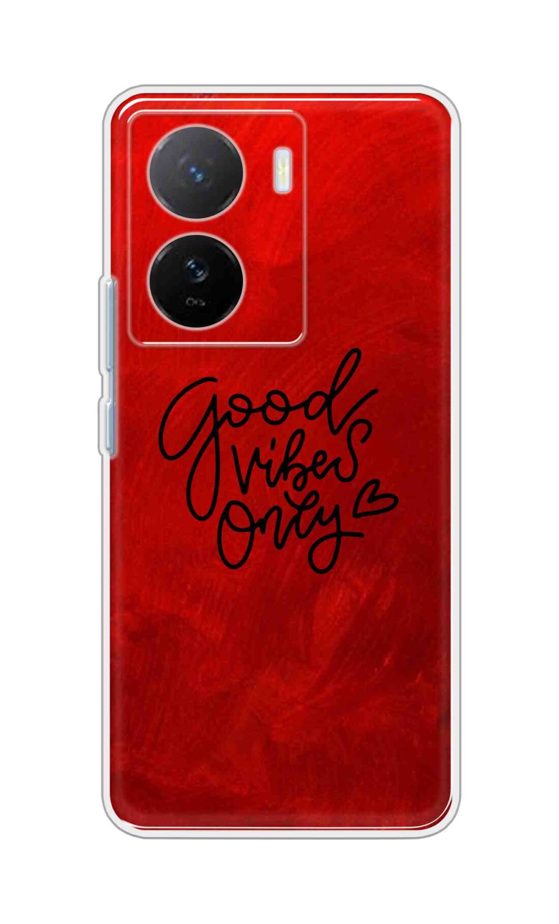 Coberta Back Cover For iQOO Z7s 5G Back Cover Stylish Case - Good Vibes Only in Red Design D16507