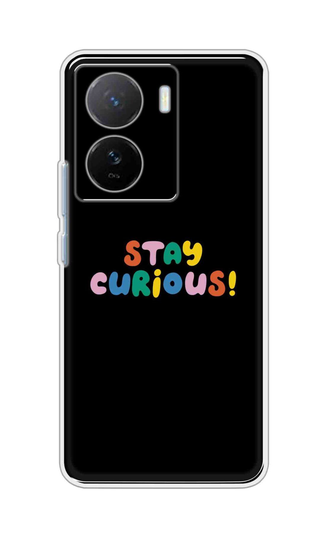 Coberta Back Cover For iQOO Z7s 5G Back Cover Stylish Case - Stay Curious in Black Design D16515