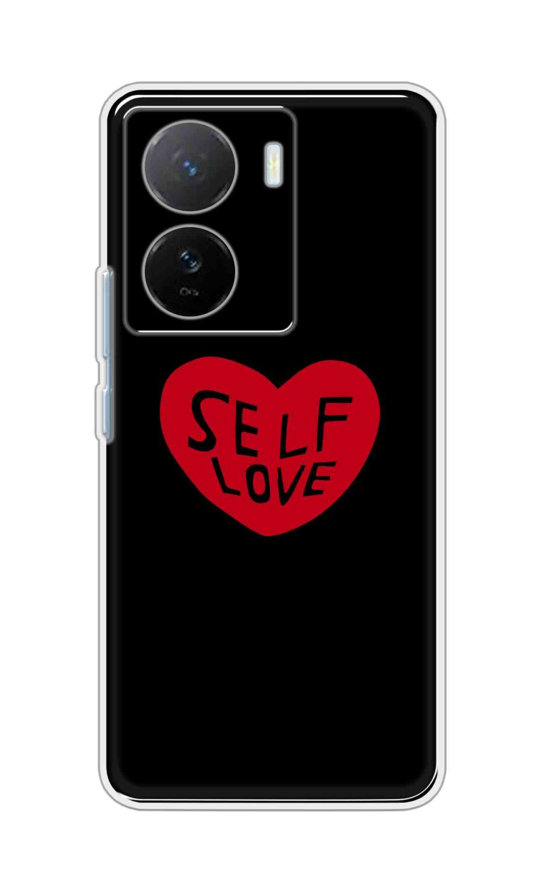 Coberta Back Cover For iQOO Z7s 5G Back Cover Stylish Case - Self Love Heart in Black Design D16516