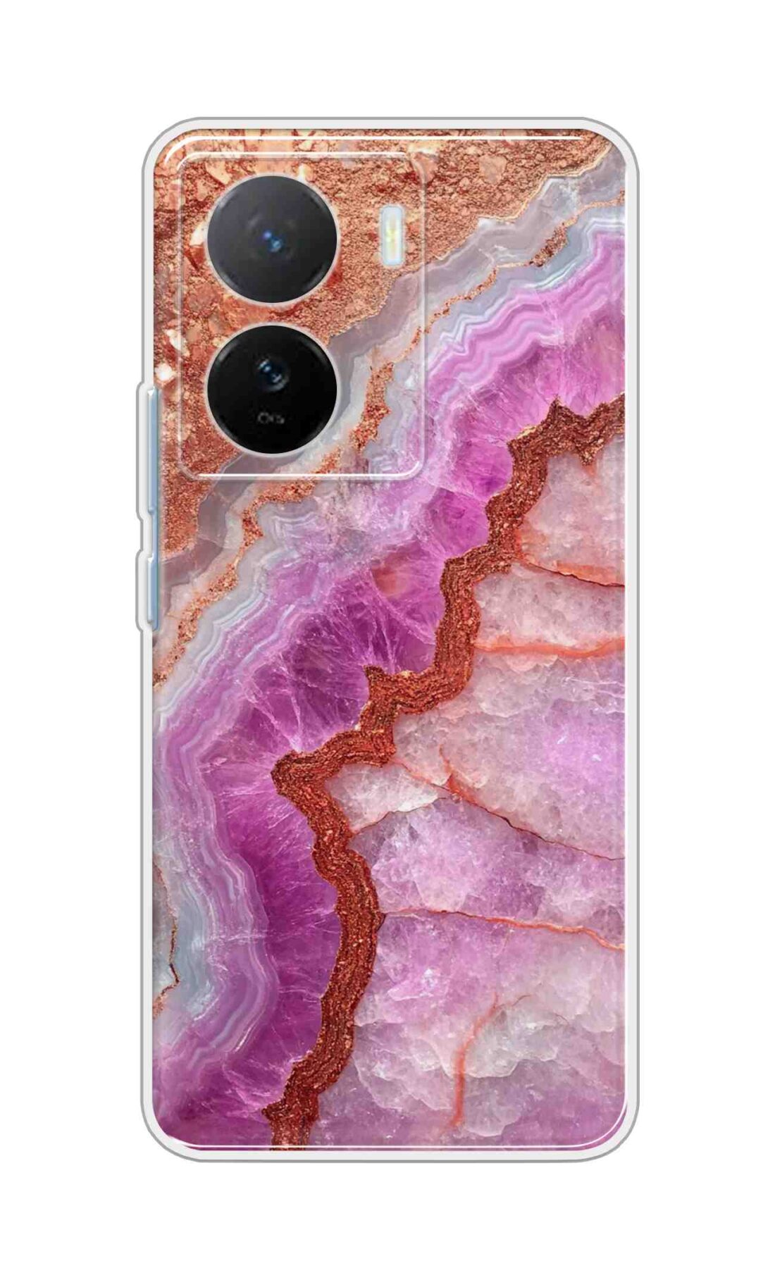 Coberta Back Cover For iQOO Z7s 5G Back Cover Stylish Case - Multicolour Marble Design D16532