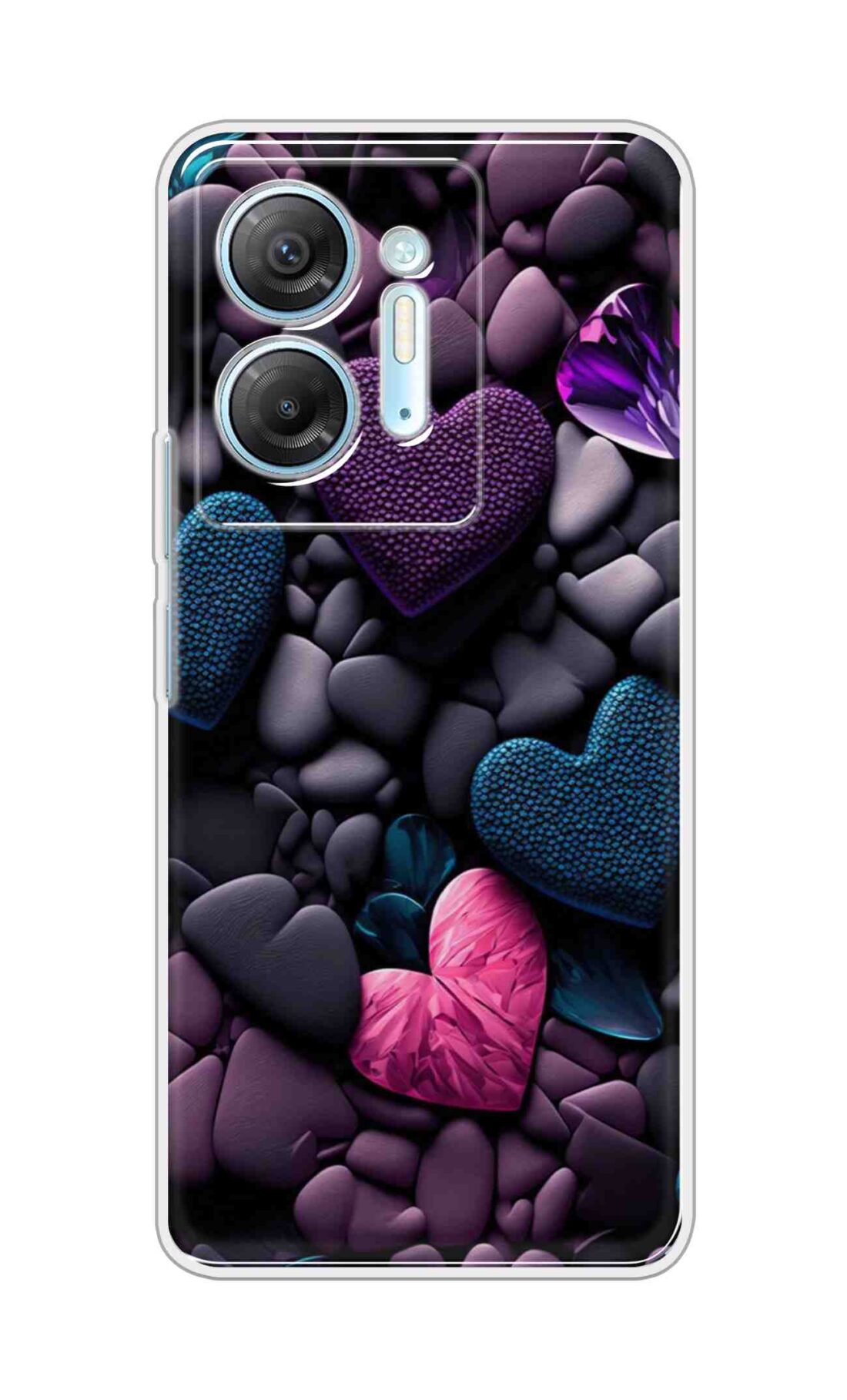 Coberta Back Cover For Infinix Hot 30 5G Back Cover Stylish Case - Purple Hearts Design D16005