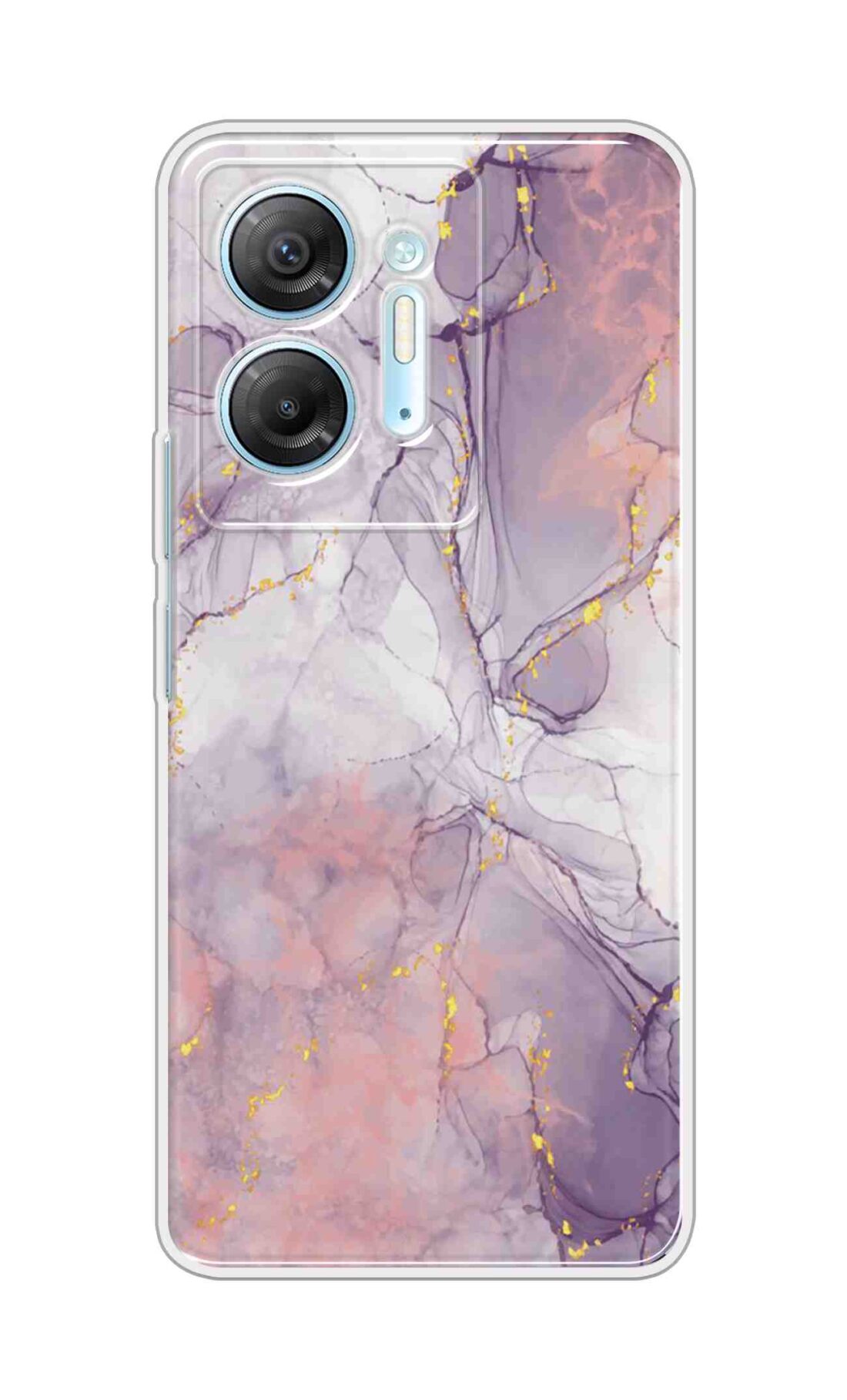 Coberta Back Cover For Infinix Hot 30 5G Back Cover Stylish Case - Light Marble with Golden Design D16162