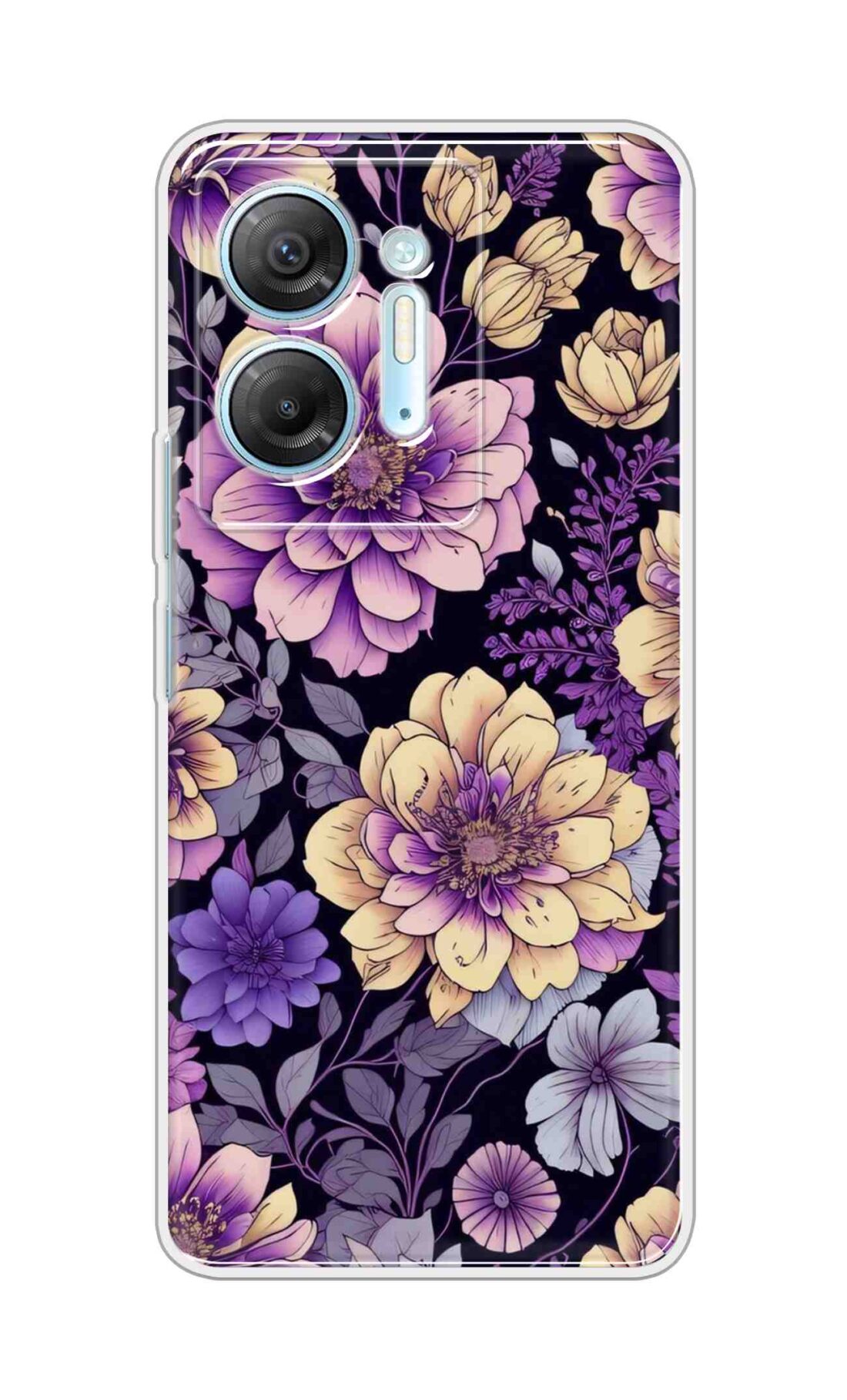 Coberta Back Cover For Infinix Hot 30 5G Back Cover Stylish Case - Pink and Yellow Lotus Flowers Design D16263