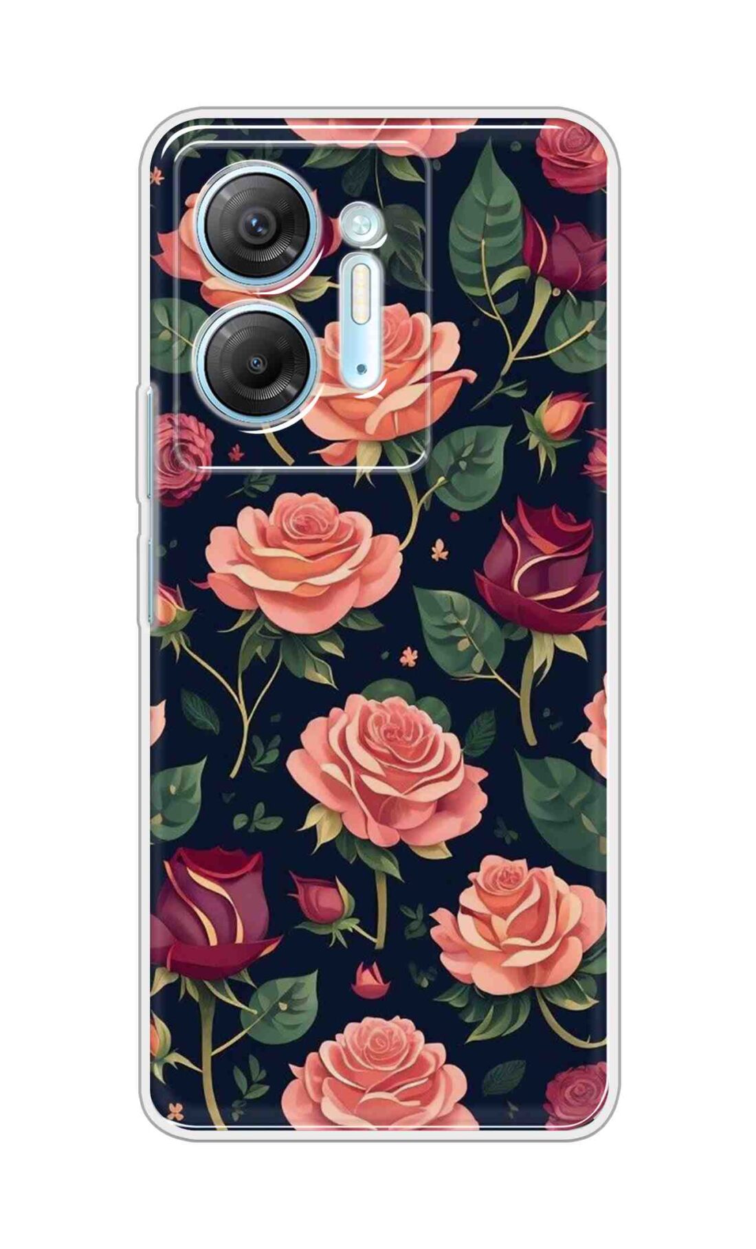 Coberta Back Cover For Infinix Hot 30 5G Back Cover Stylish Case - Pink and Red Rose Design D16271