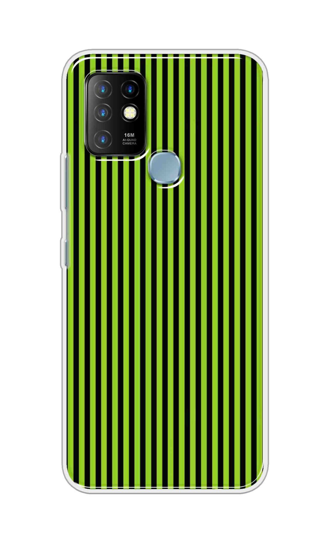 Coberta Back Cover For Infinix Hot 10 Back Cover Stylish Case - Green and Black Liner Design D16511