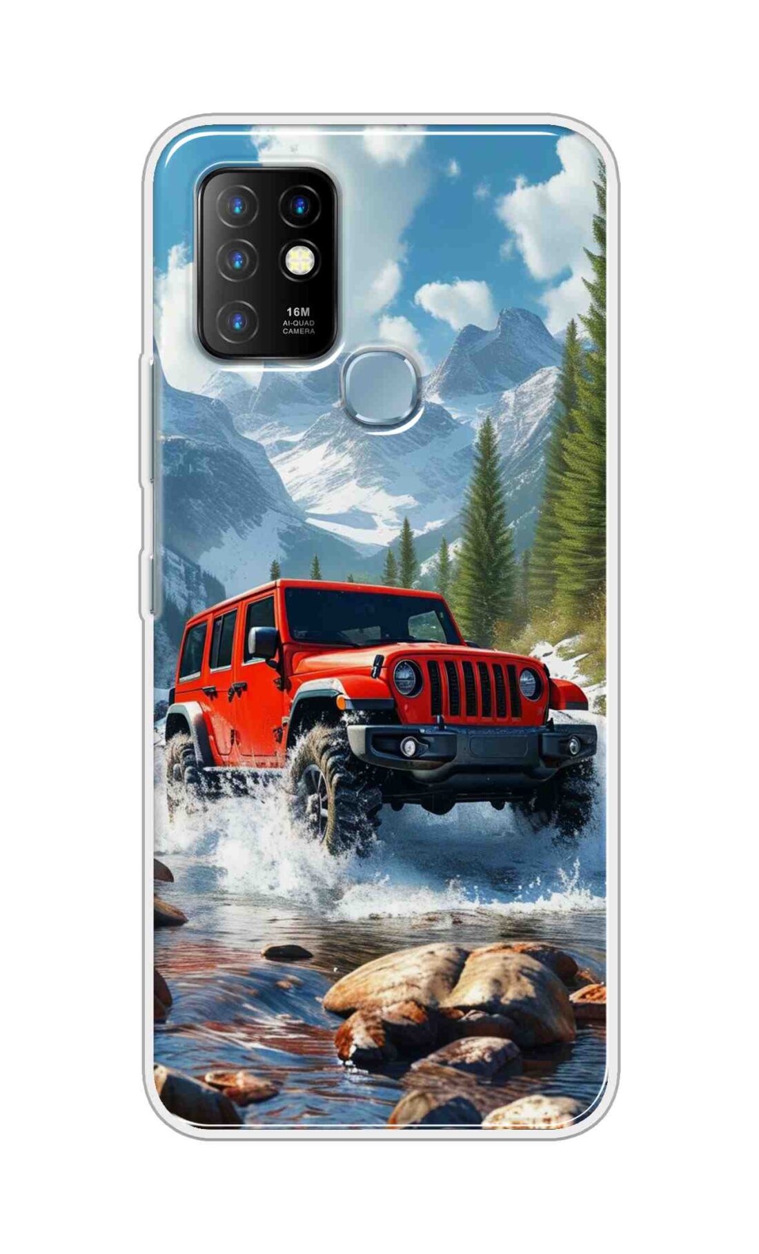 Coberta Back Cover For Infinix Hot 10 Back Cover Stylish Case - Red Car in Nature Design D16513