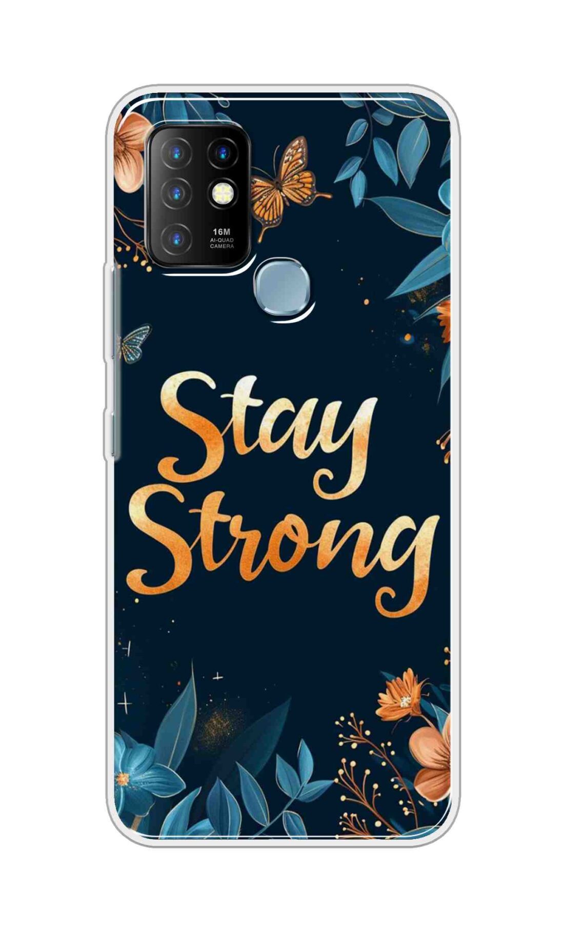 Coberta Back Cover For Infinix Hot 10 Back Cover Stylish Case - Stay Strong with Flowers Design D16514