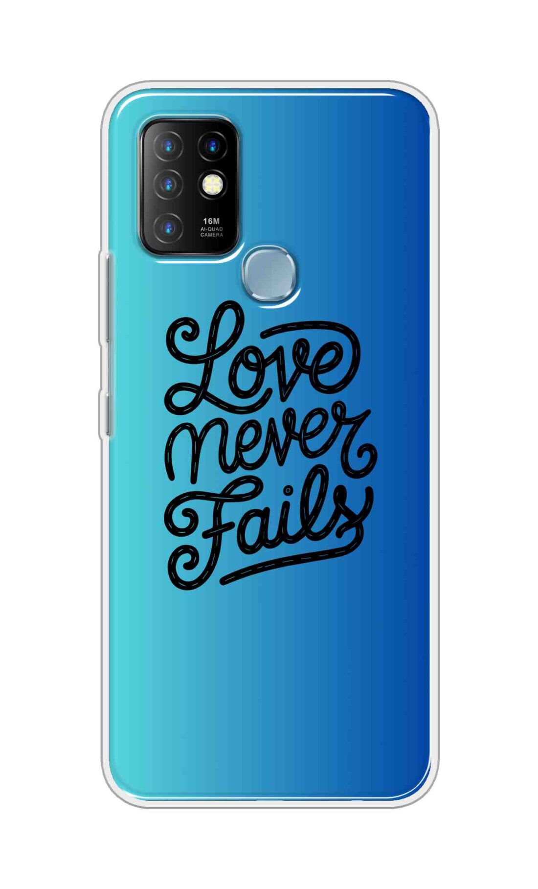 Coberta Back Cover For Infinix Hot 10 Back Cover Stylish Case - Love Never Fails in Blue Design D16643