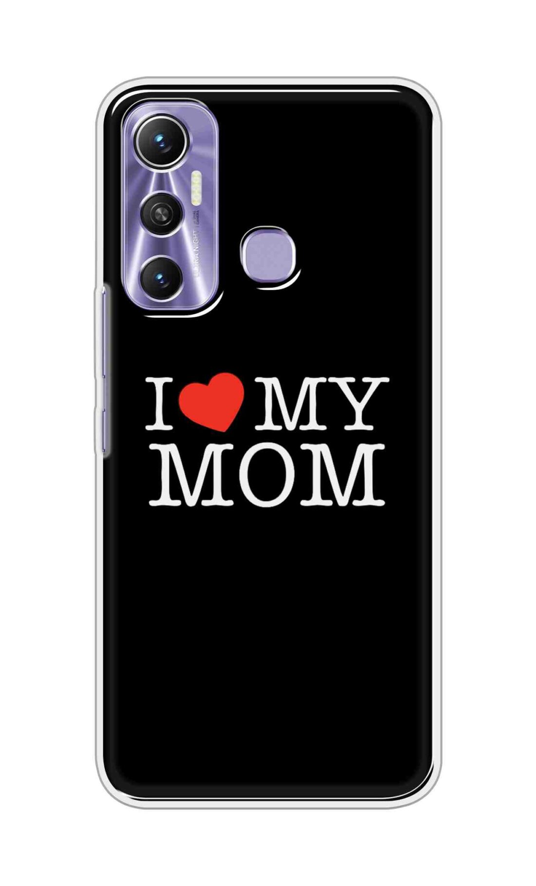 Coberta Back Cover For Infinix Hot 11 Back Cover Stylish Case - I Love My Mom in Black Design D11011