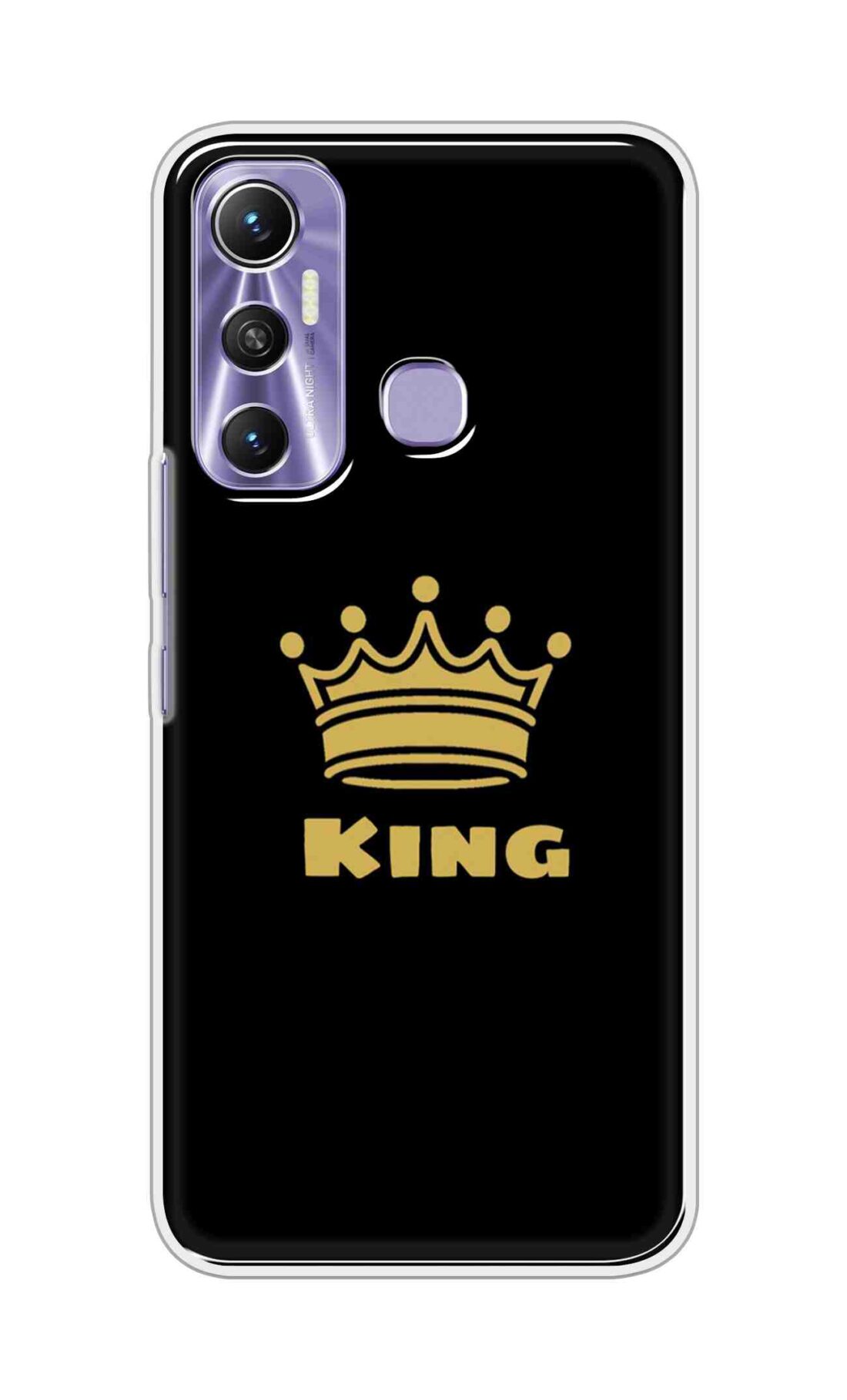 Coberta Back Cover For Infinix Hot 11 Back Cover Stylish Case - King Texts in Black Design D11092