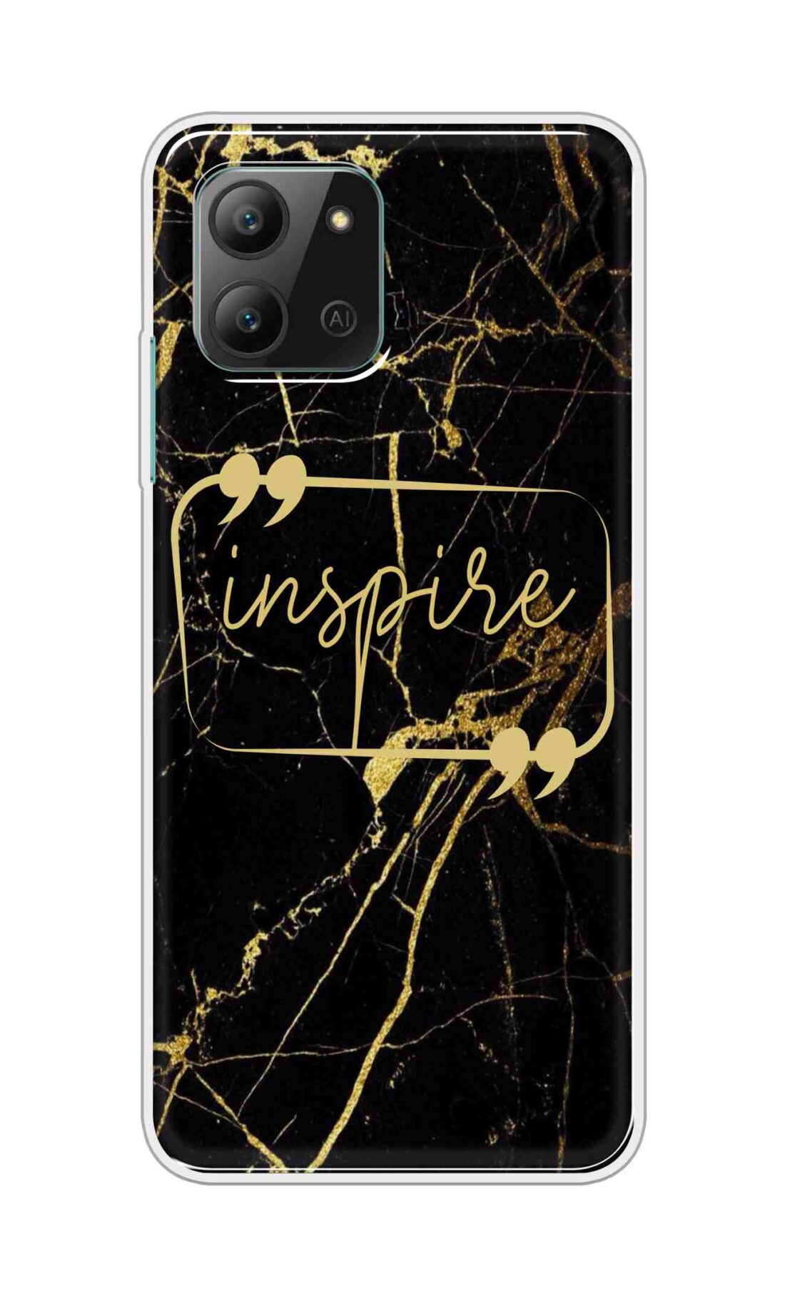 Coberta Back Cover For Infinix Hot 11 2022 Back Cover Stylish Case - Inspire in Golden Marble Design D16509