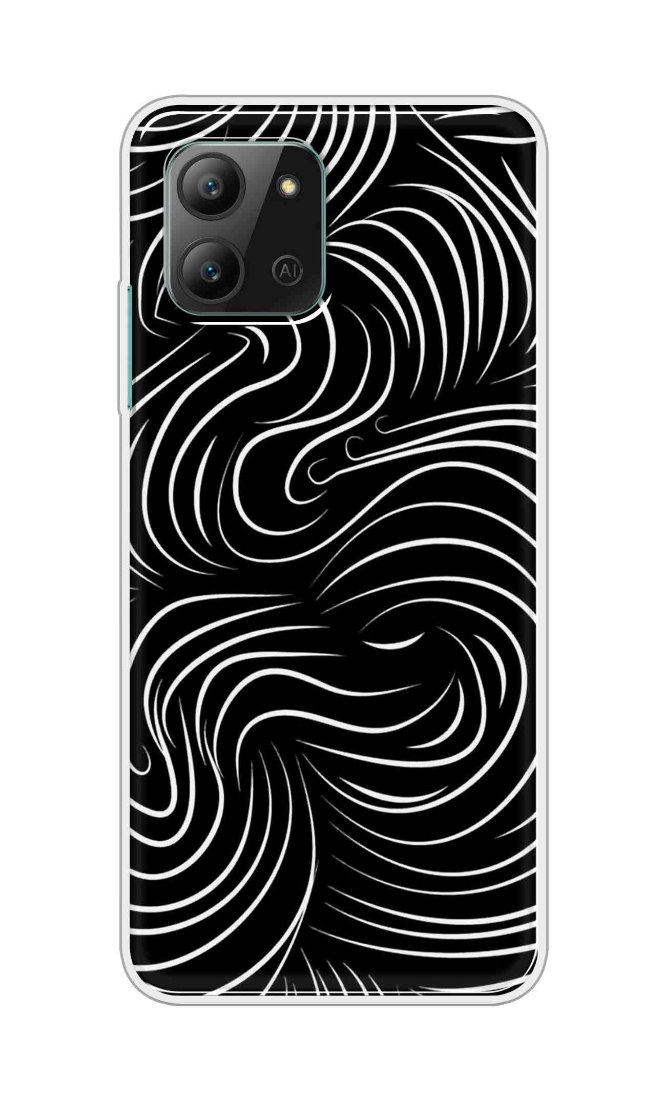 Coberta Back Cover For Infinix Hot 11 2022 Back Cover Stylish Case - White Curves Design D16552