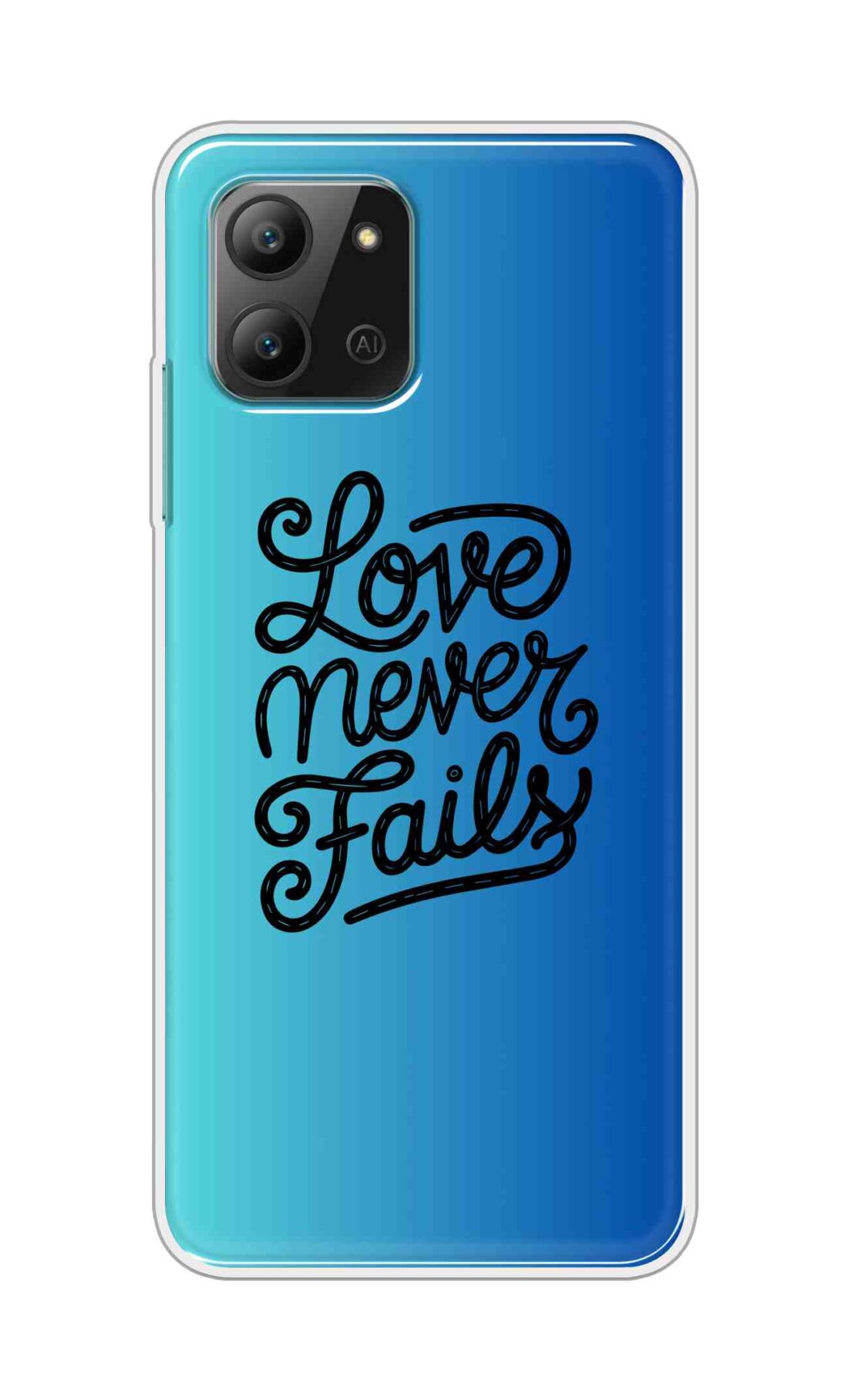 Coberta Back Cover For Infinix Hot 11 2022 Back Cover Stylish Case - Love Never Fails in Blue Design D16643