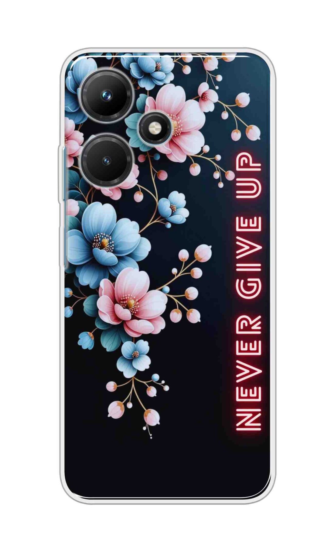 Coberta Back Cover For Infinix Hot 30i Back Cover Stylish Case - Never Give Up with Flowers Design D16500