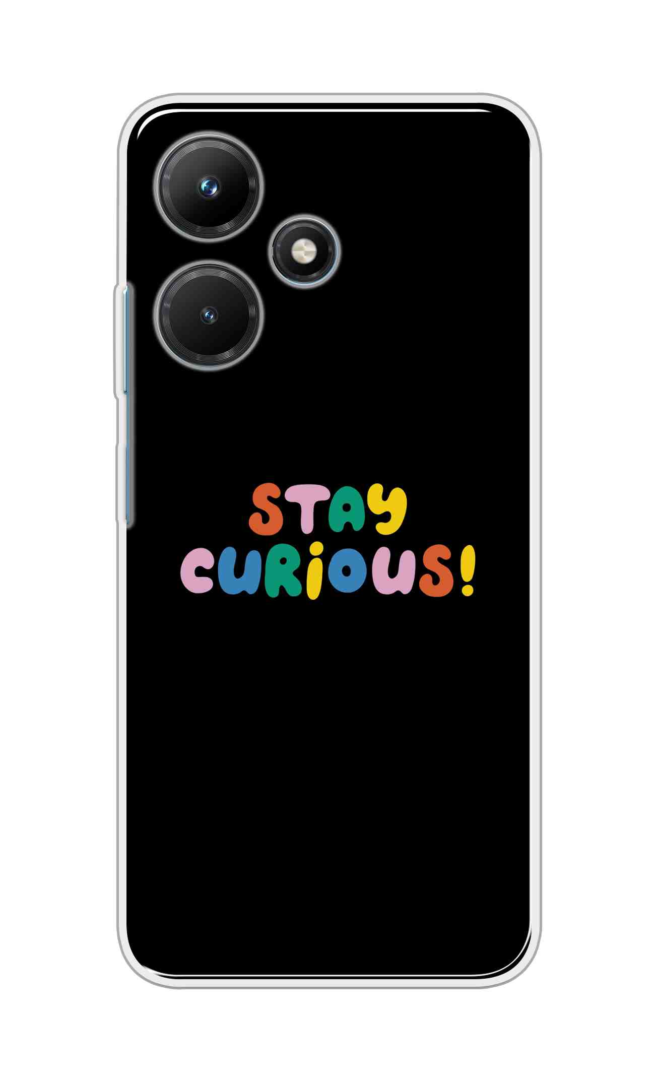 Coberta Back Cover For Infinix Hot 30i Back Cover Stylish Case - Stay Curious in Black Design D16515