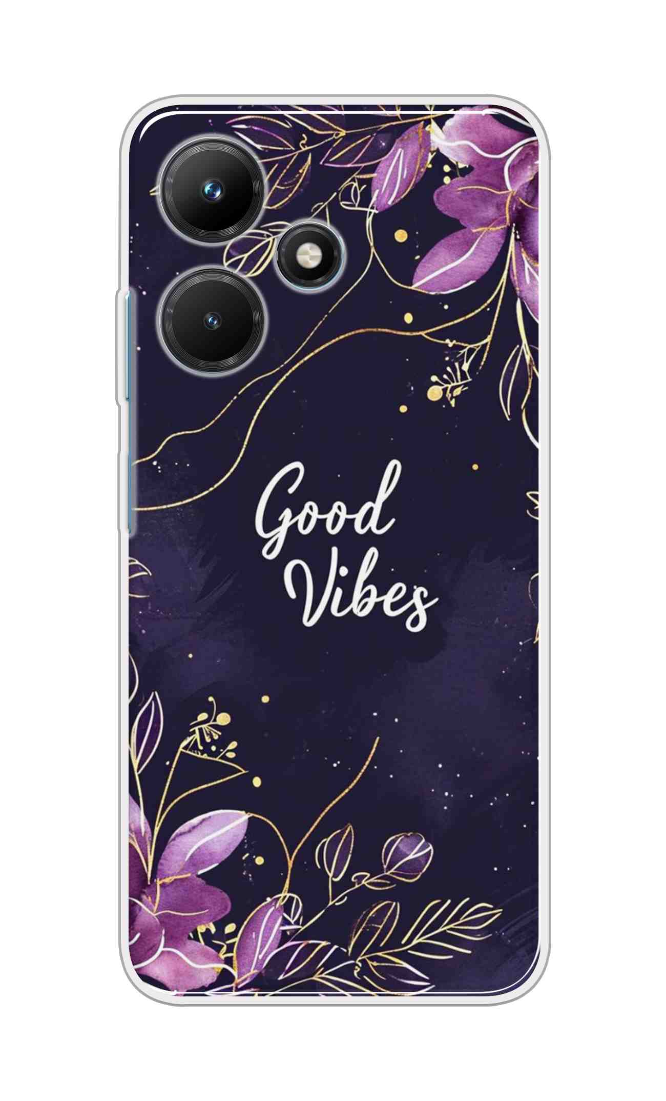 Coberta Back Cover For Infinix Hot 30i Back Cover Stylish Case - Good Vibes in Flowers Design D16517