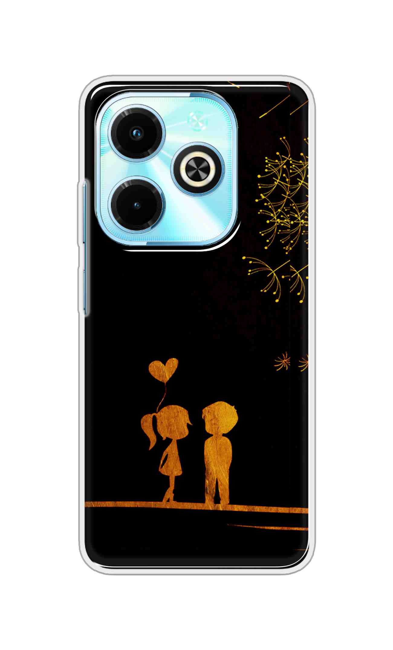 Coberta Back Cover For Infinix Hot 40i Back Cover Stylish Case - Girl and Boy Love in Black Design D11017