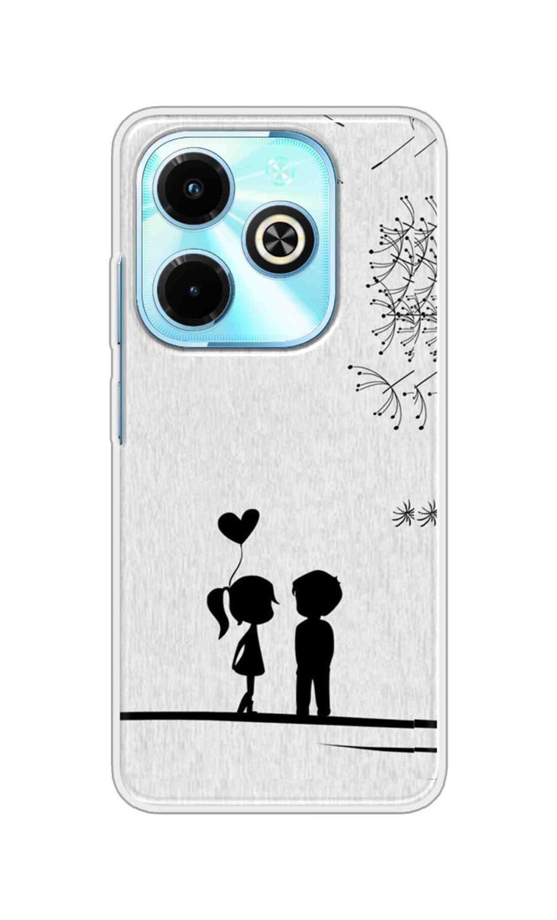 Coberta Back Cover For Infinix Hot 40i Back Cover Stylish Case - Girl and Boy Love in White Design D11018