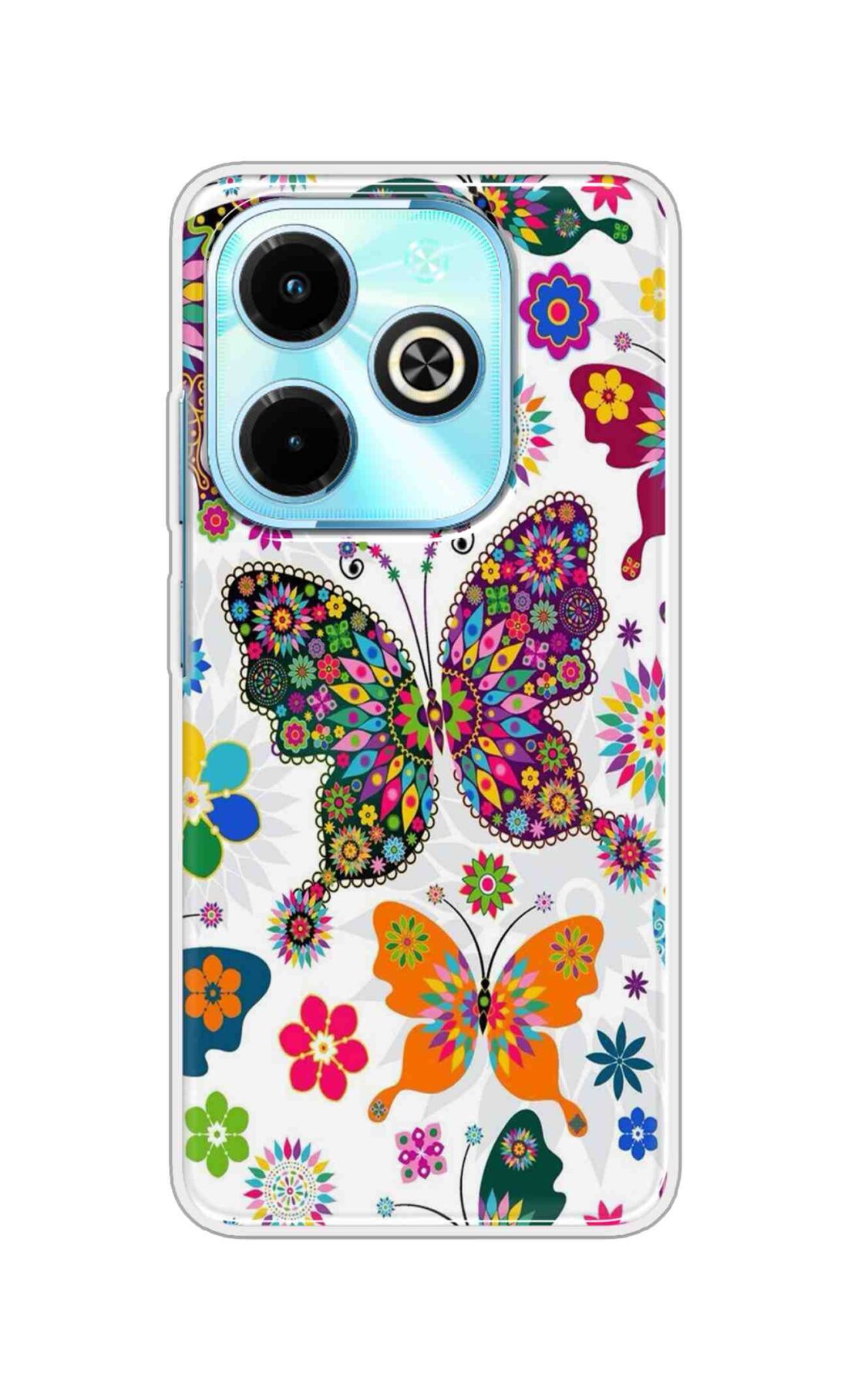 Coberta Back Cover For Infinix Smart 8 Back Cover Stylish Case - Colourful Butterflyes Design D11038