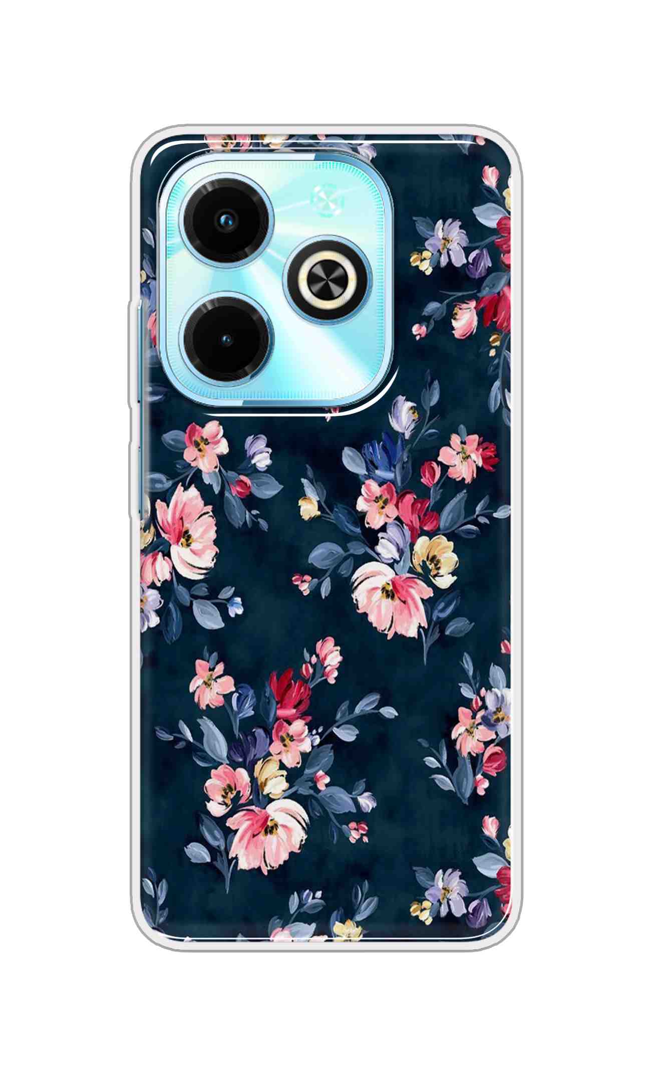 Coberta Back Cover For Infinix Smart 8 Back Cover Stylish Case - Blue Floral Design D11648