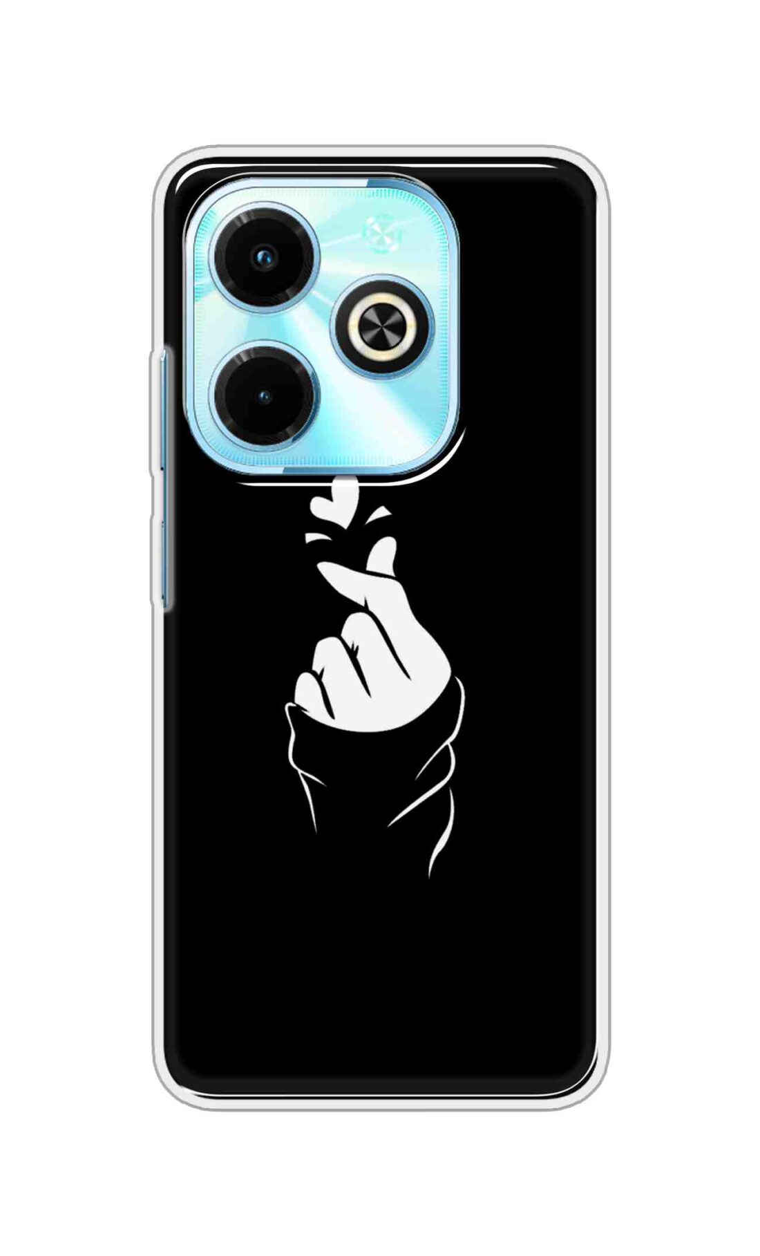 Coberta Back Cover For Infinix Smart 8 Back Cover Stylish Case - Black Korean Heart Design D11802