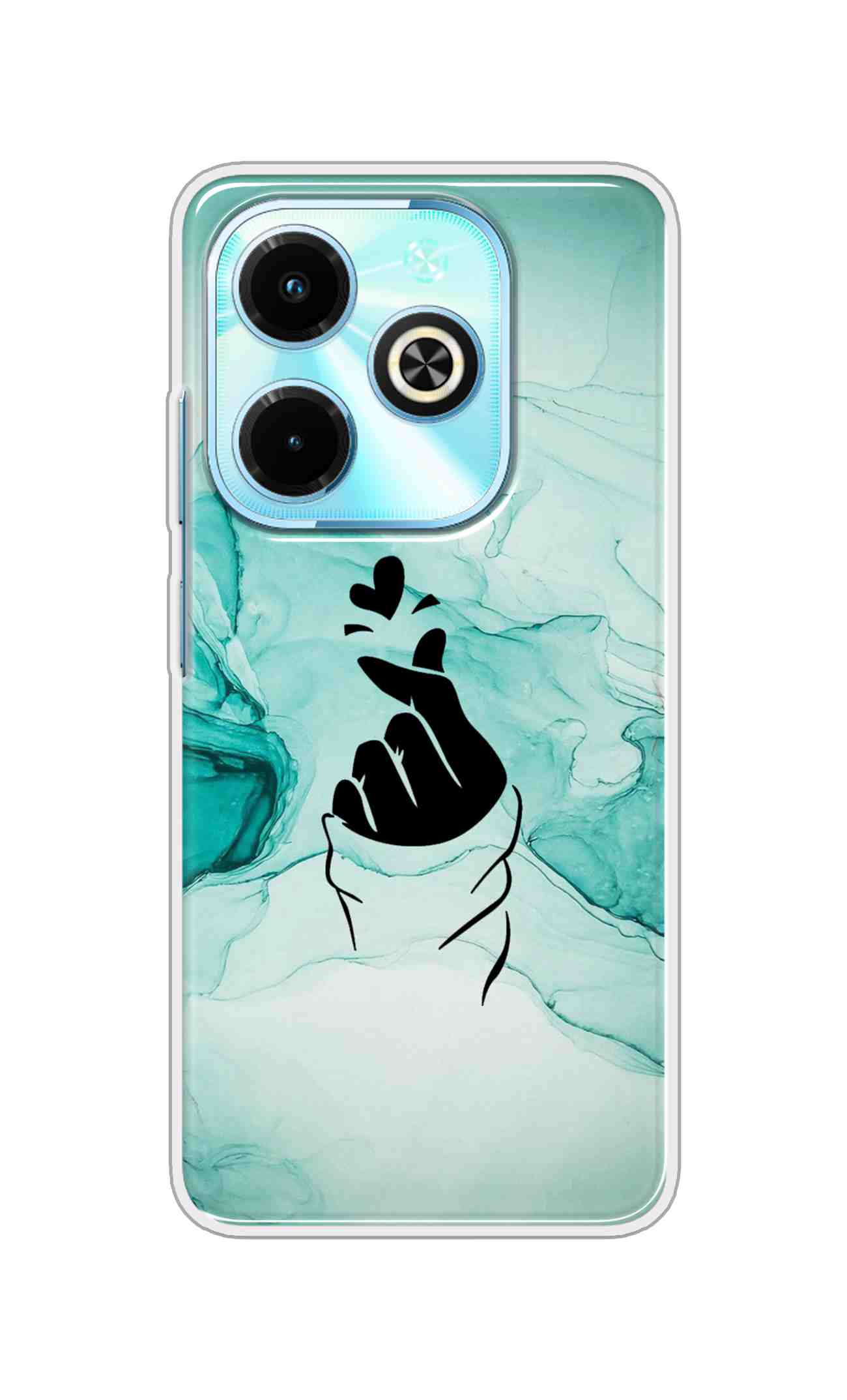 Coberta Back Cover For Infinix Smart 8 Back Cover Stylish Case - Korean Heart on Marble Design D14912