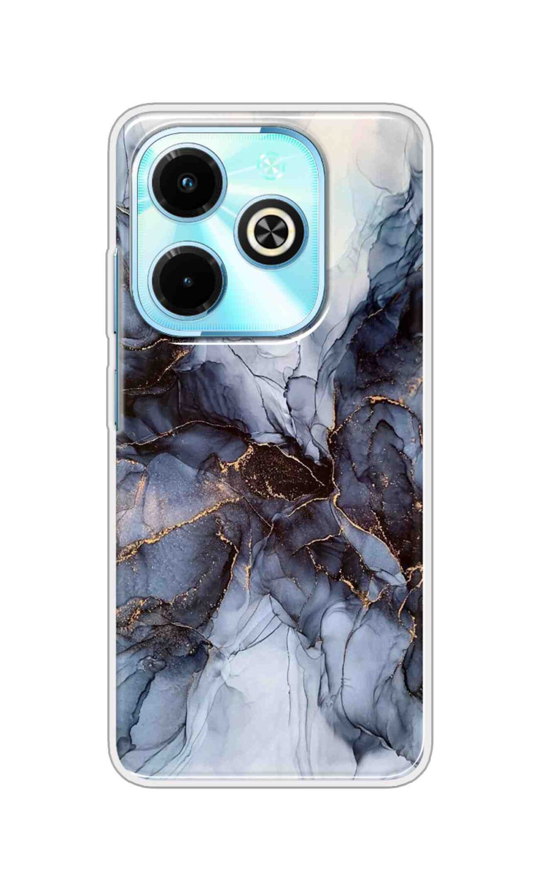 Coberta Back Cover For Infinix Hot 40i Back Cover Stylish Case - Light Blue Marble Design D16039