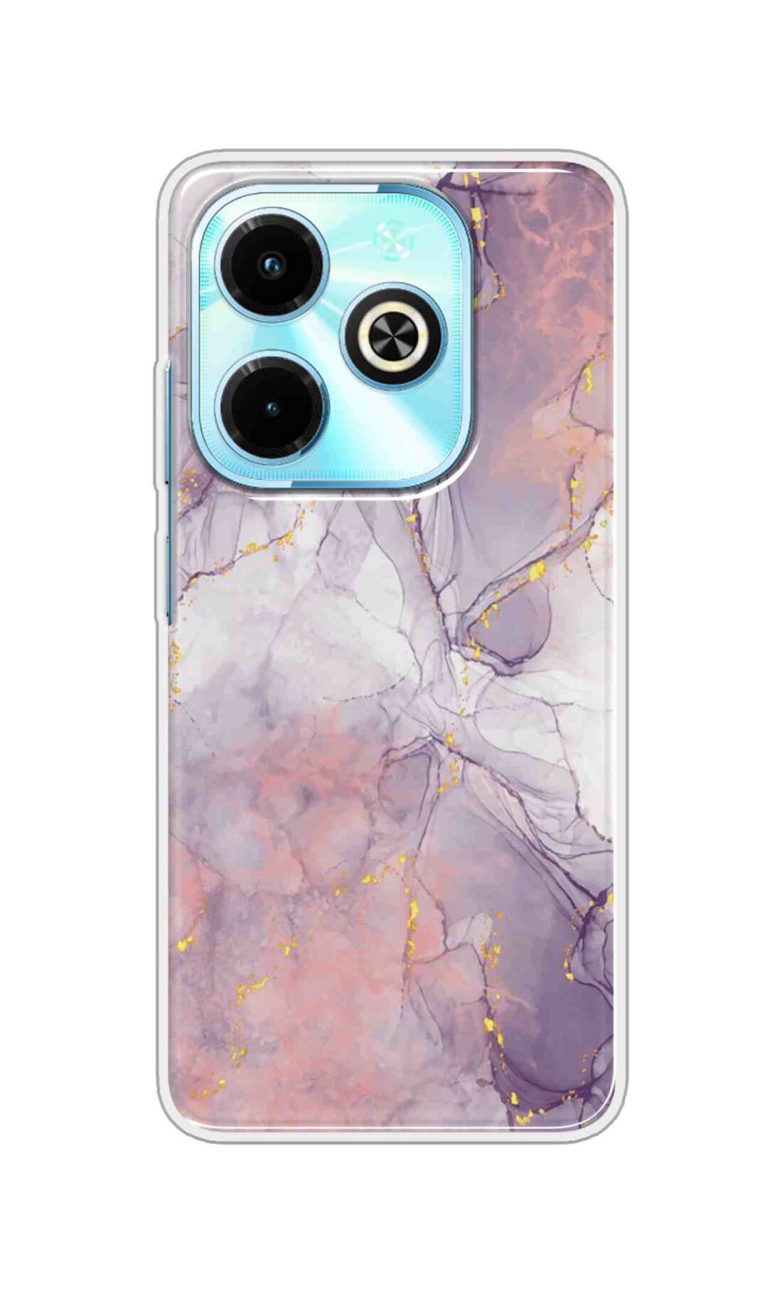 Coberta Back Cover For Infinix Hot 40i Back Cover Stylish Case - Light Marble with Golden Design D16162