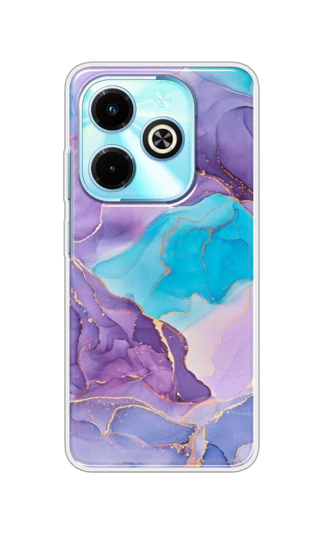 Coberta Back Cover For Infinix Hot 40i Back Cover Stylish Case - Purple and Blue Marble Design D16216