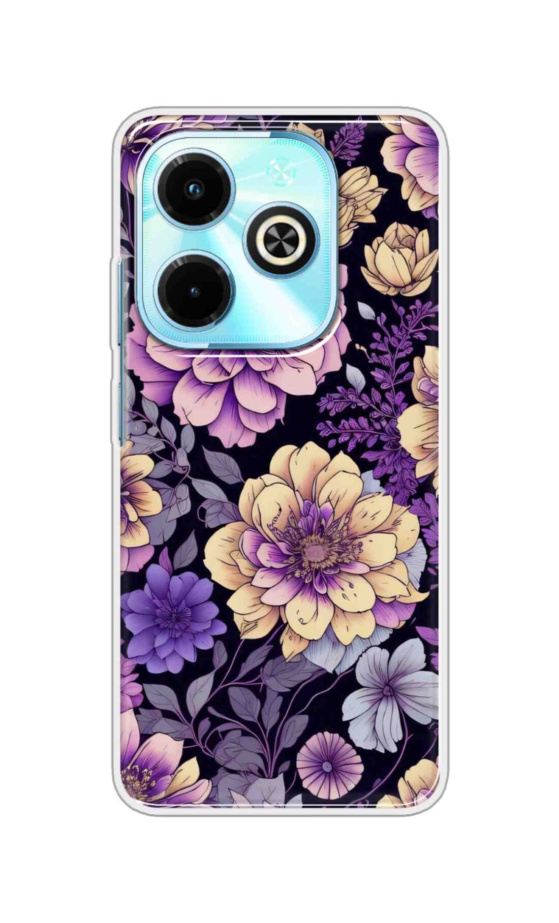 Coberta Back Cover For Infinix Hot 40i Back Cover Stylish Case - Pink and Yellow Lotus Flowers Design D16263