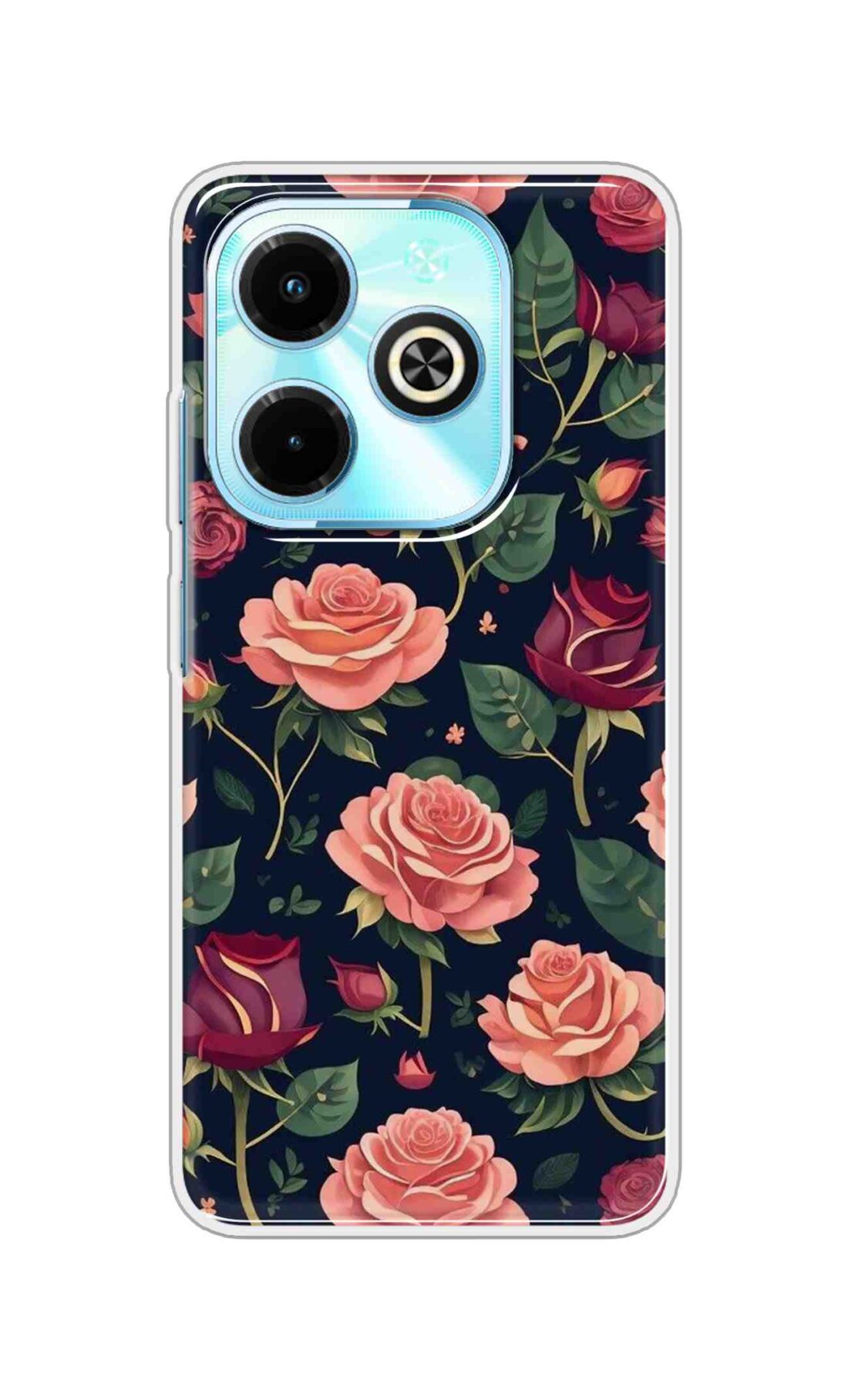 Coberta Back Cover For Infinix Hot 40i Back Cover Stylish Case - Pink and Red Rose Design D16271