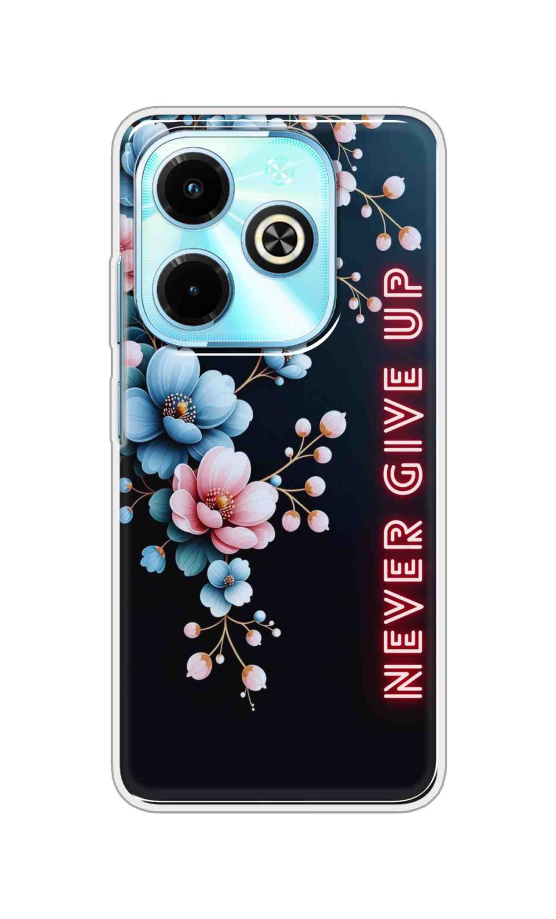 Coberta Back Cover For Infinix Smart 8 Back Cover Stylish Case - Never Give Up with Flowers Design D16500
