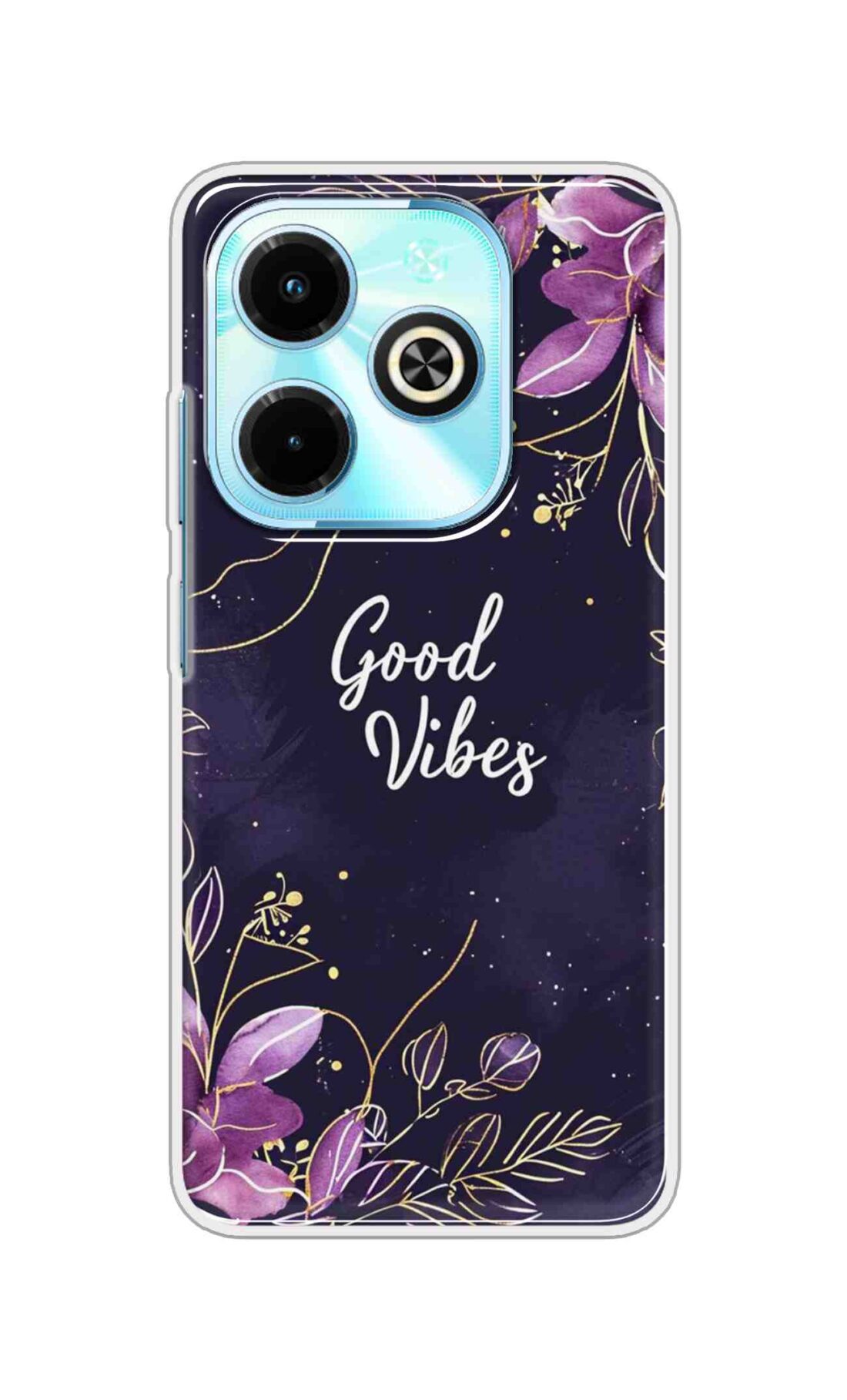 Coberta Back Cover For Infinix Smart 8 Back Cover Stylish Case - Good Vibes in Flowers Design D16517