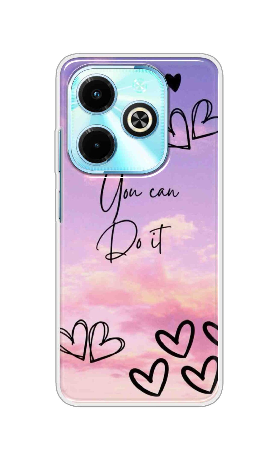 Coberta Back Cover For Infinix Smart 8 Back Cover Stylish Case - You Can Do It and Hearts Design D16539