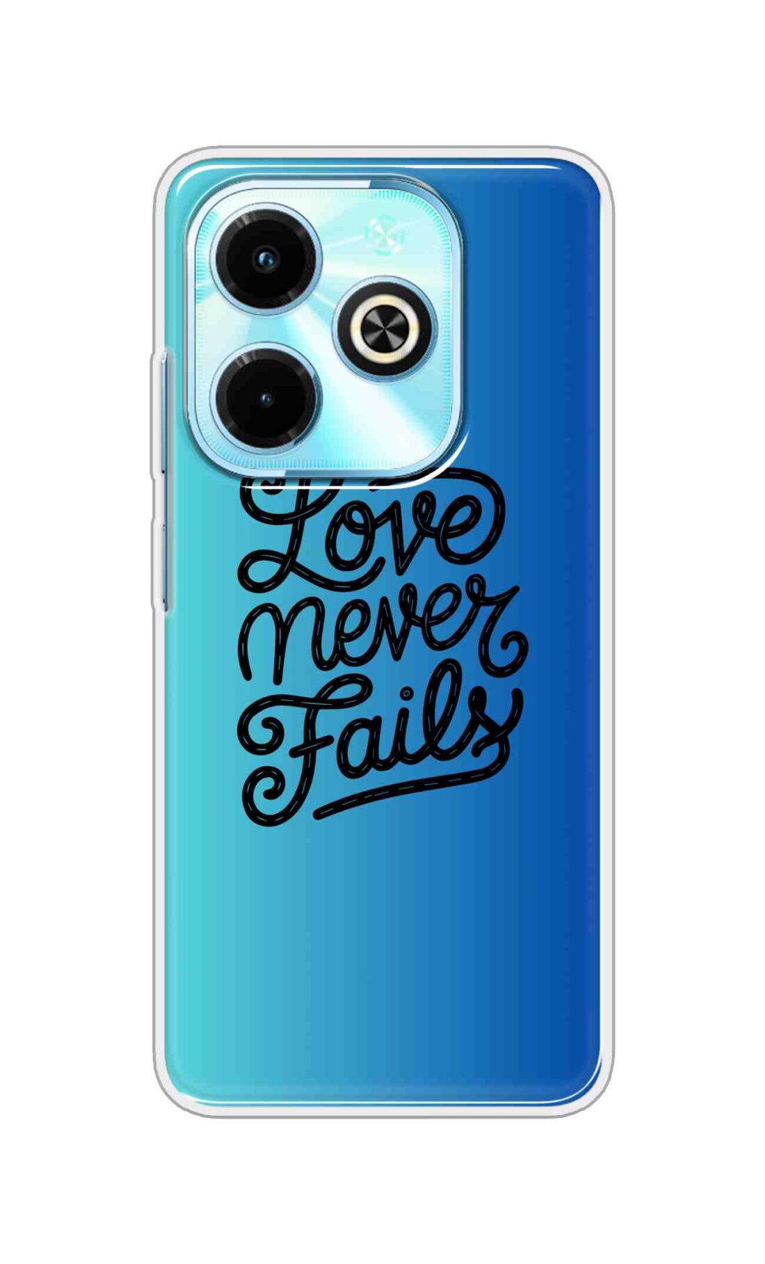 Coberta Back Cover For Infinix Smart 8 Back Cover Stylish Case - Love Never Fails in Blue Design D16643