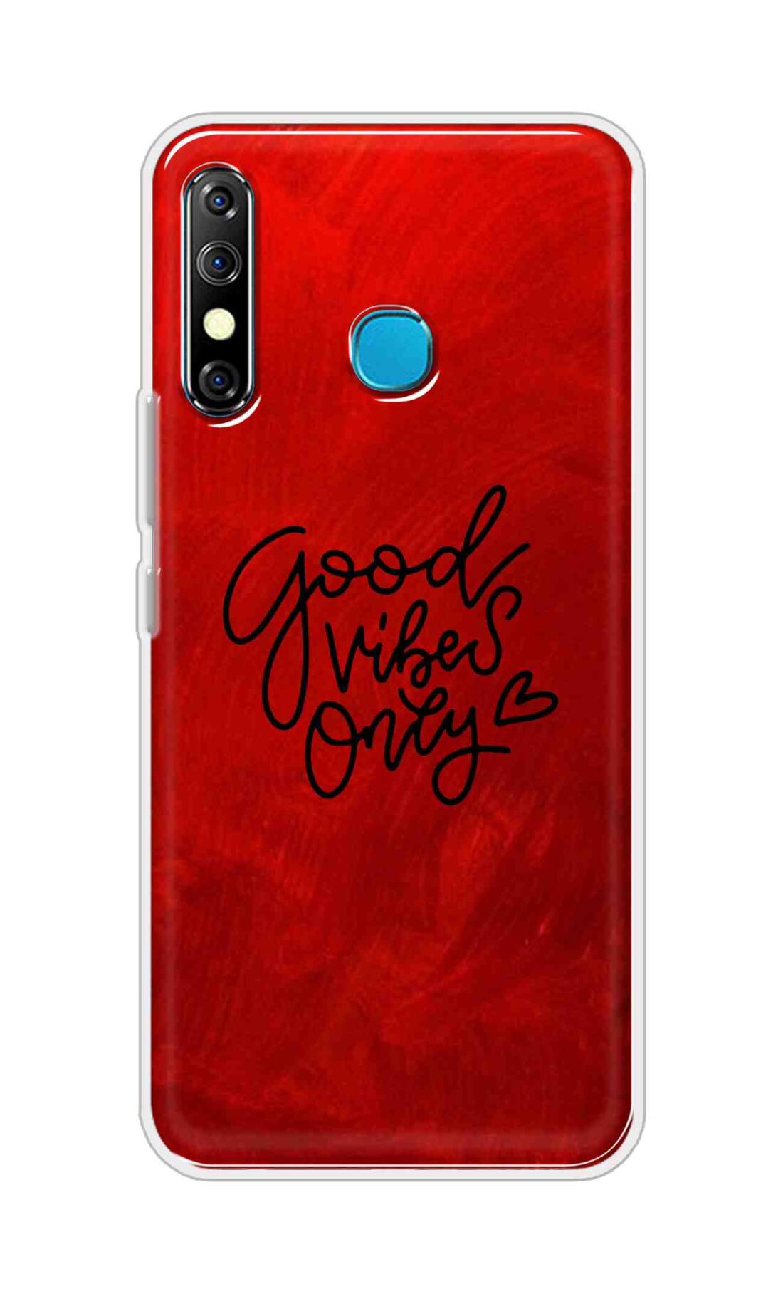 Coberta Back Cover For Infinix Hot 8 Back Cover Stylish Case - Good Vibes Only in Red Design D16507
