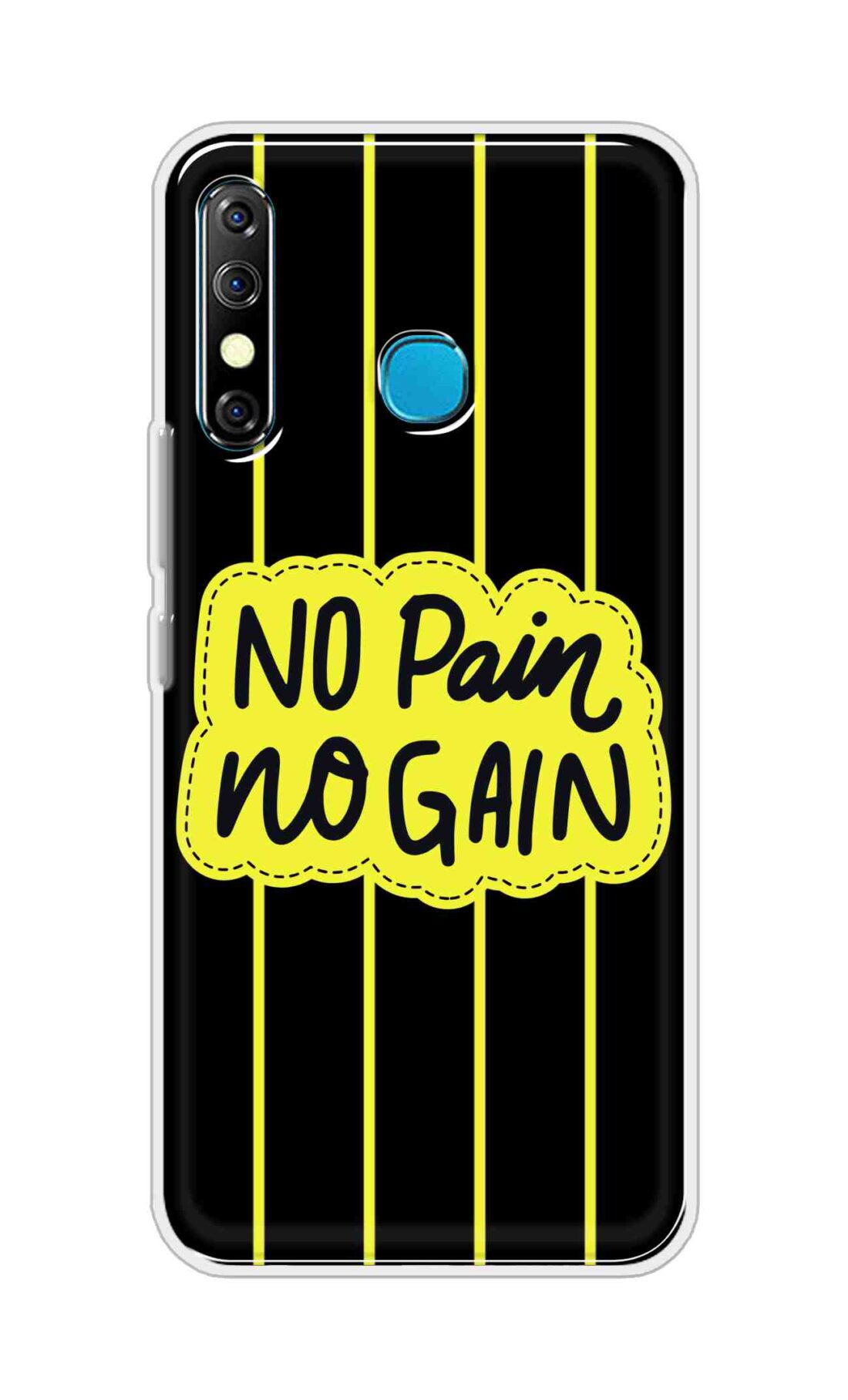 Coberta Back Cover For Infinix Hot 8 Back Cover Stylish Case - No Pain No Gain in Yellow Design D16508