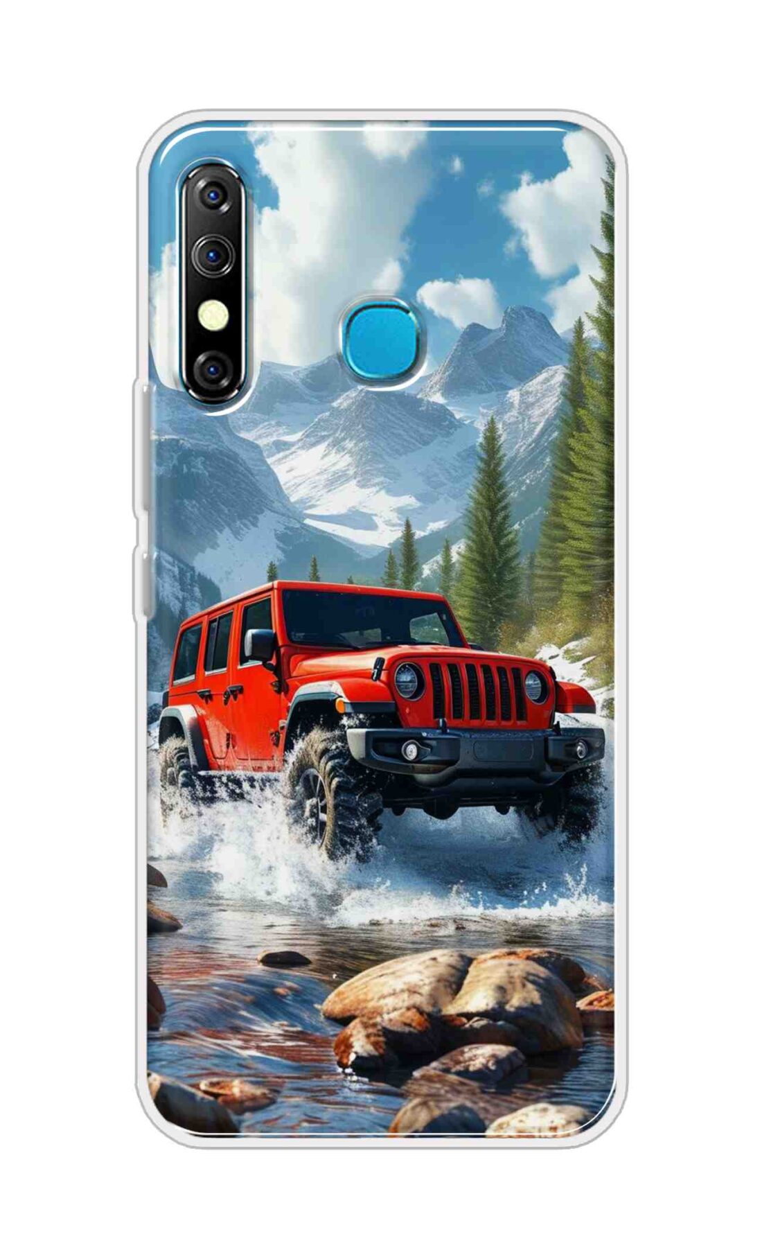 Coberta Back Cover For Infinix Hot 8 Back Cover Stylish Case - Red Car in Nature Design D16513