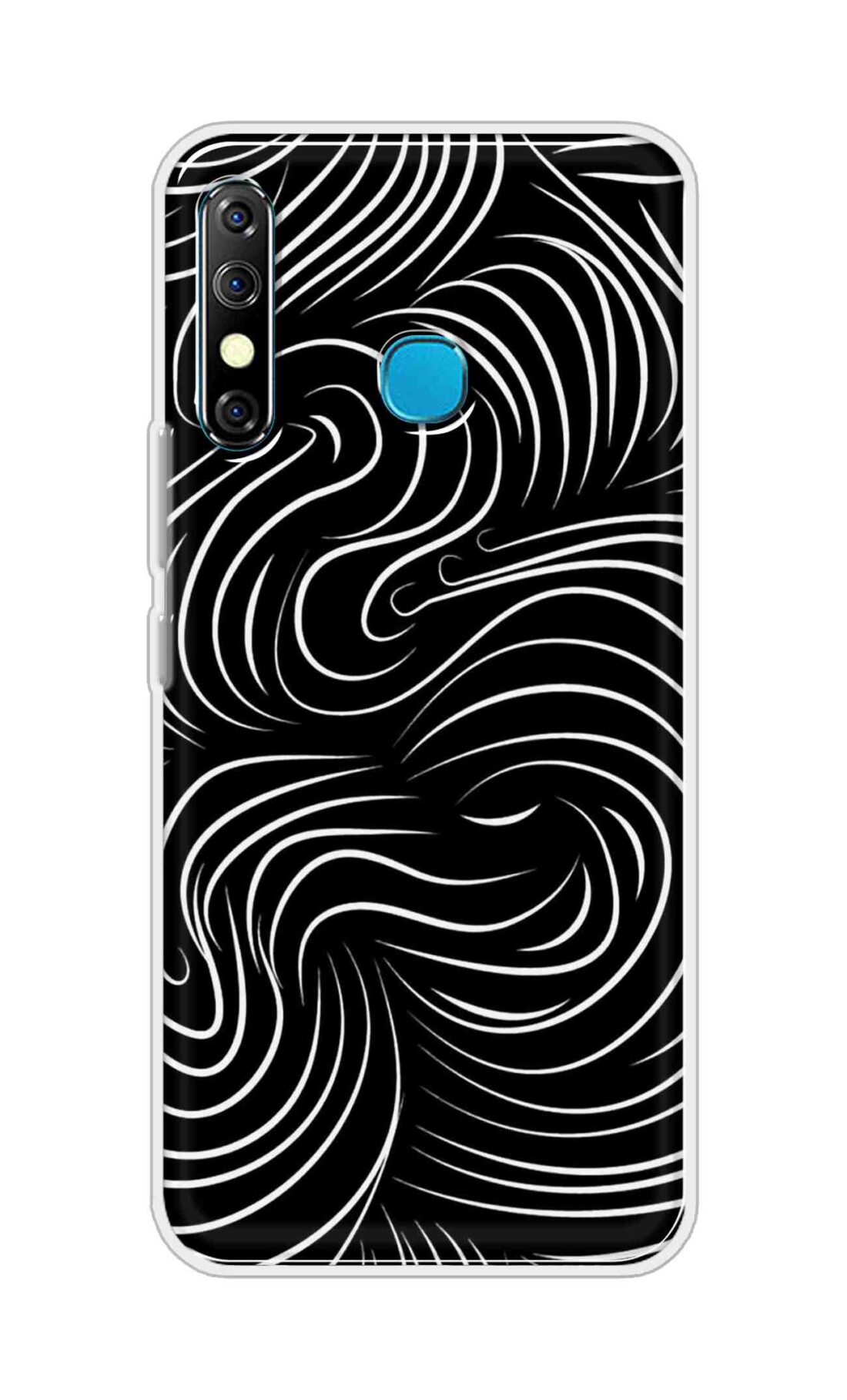 Coberta Back Cover For Infinix Hot 8 Back Cover Stylish Case - White Curves Design D16552