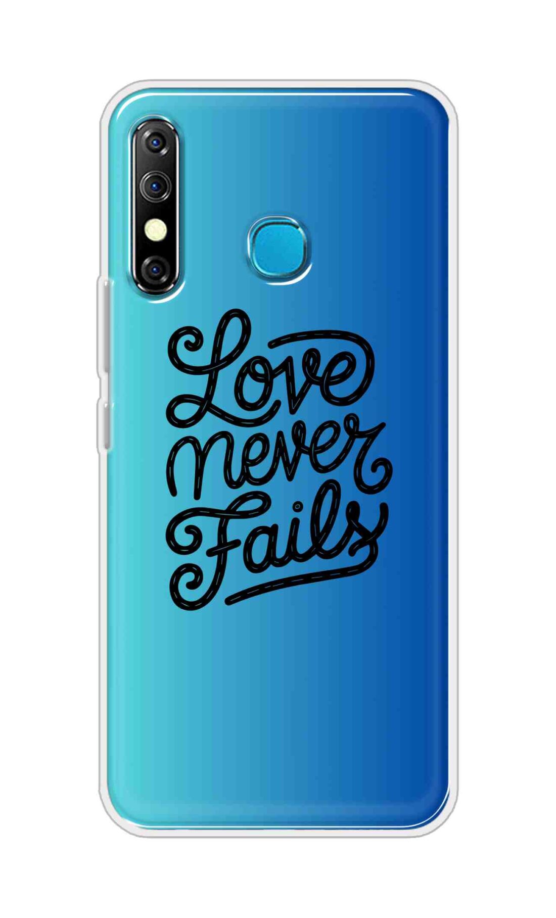 Coberta Back Cover For Infinix Hot 8 Back Cover Stylish Case - Love Never Fails in Blue Design D16643