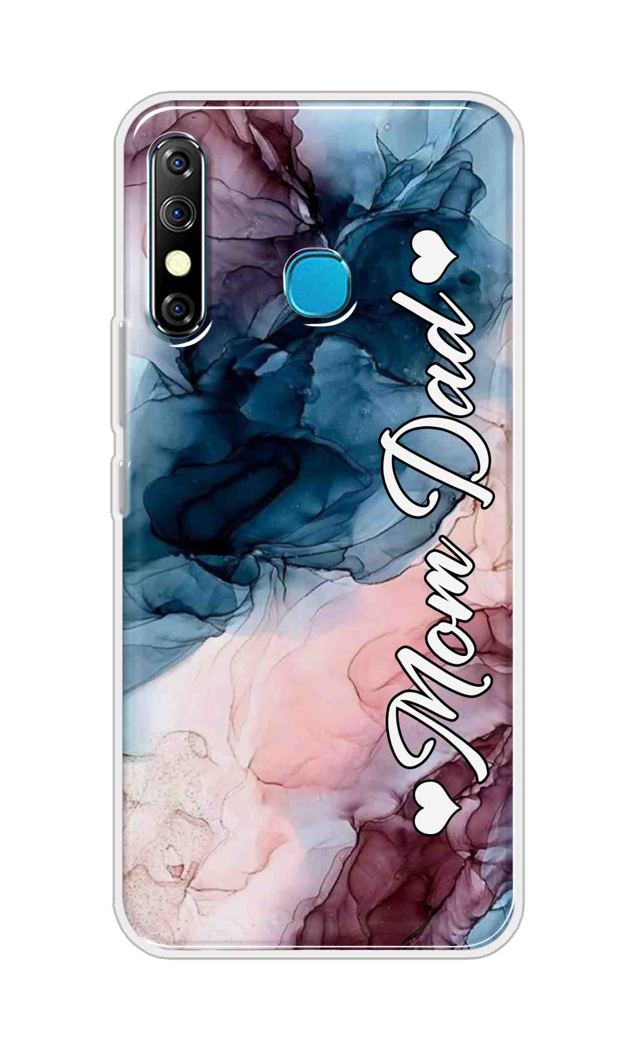 Coberta Back Cover For Infinix Hot 8 Back Cover Stylish Case - Mom and Dad on Colourful Marble D16654