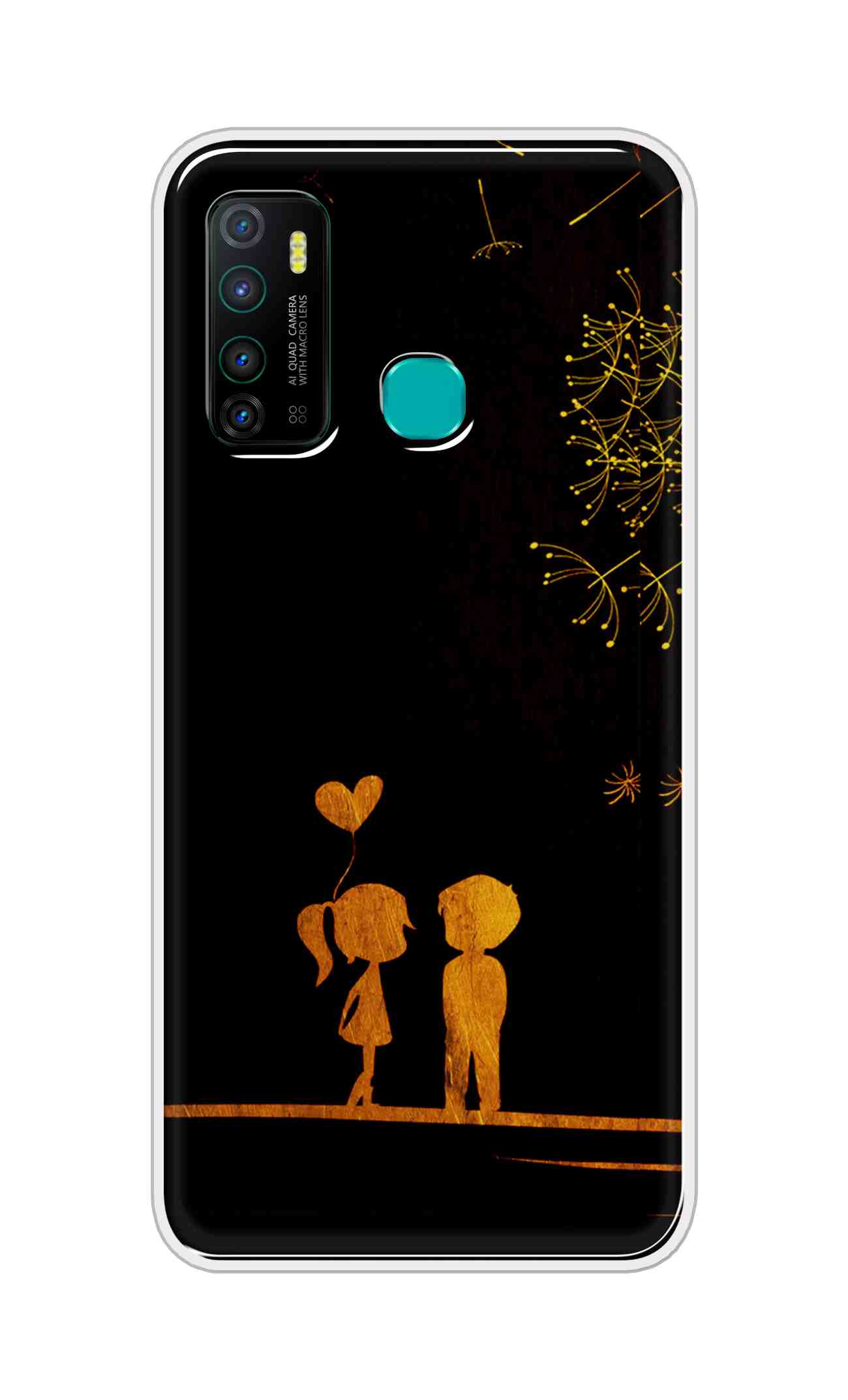 Coberta Back Cover For Infinix Hot 9 Back Cover Stylish Case - Girl and Boy Love in Black Design D11017