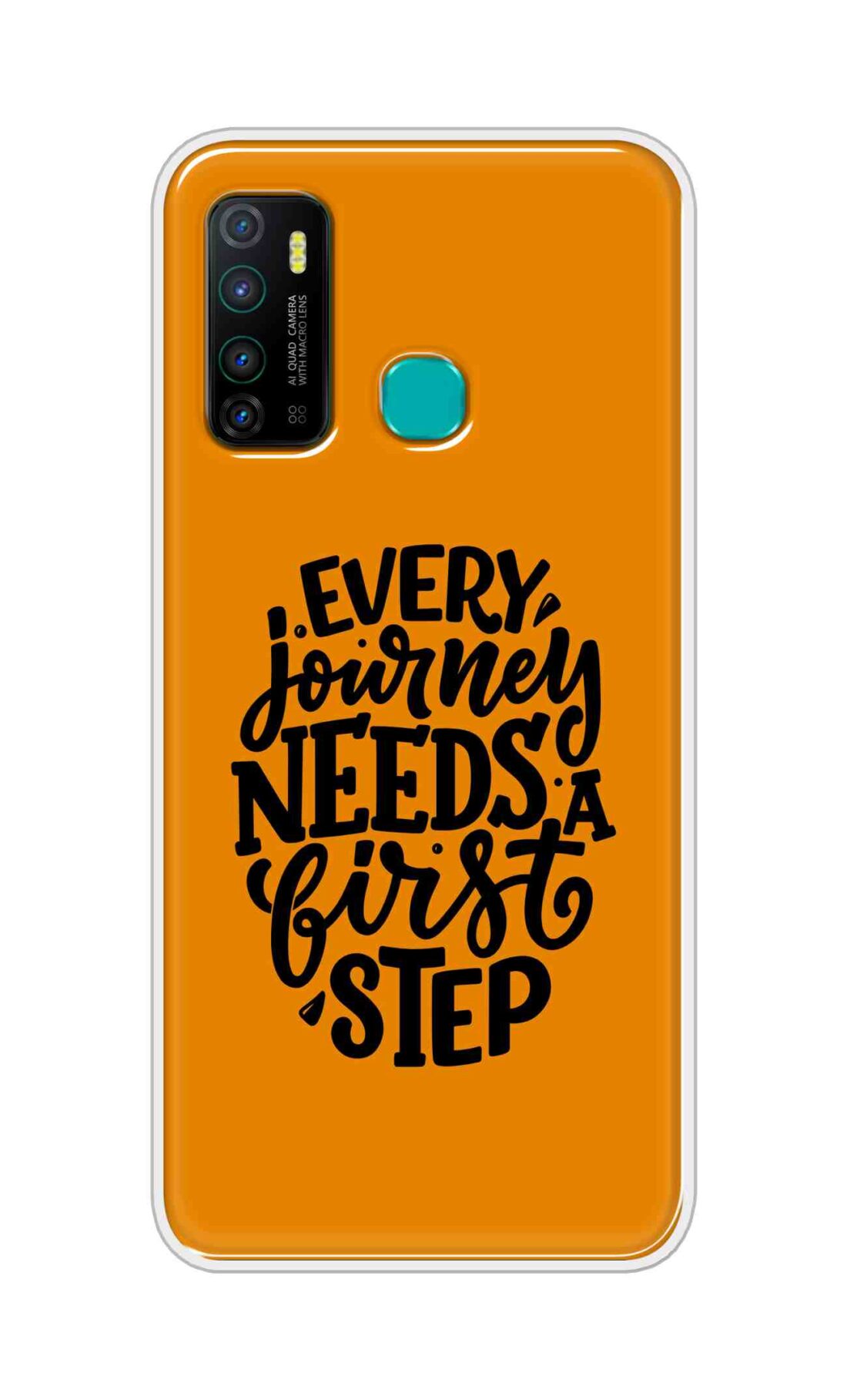 Coberta Back Cover For Infinix Hot 9 Back Cover Stylish Case - Every Journey Needs a First Step in Orange Design D16503
