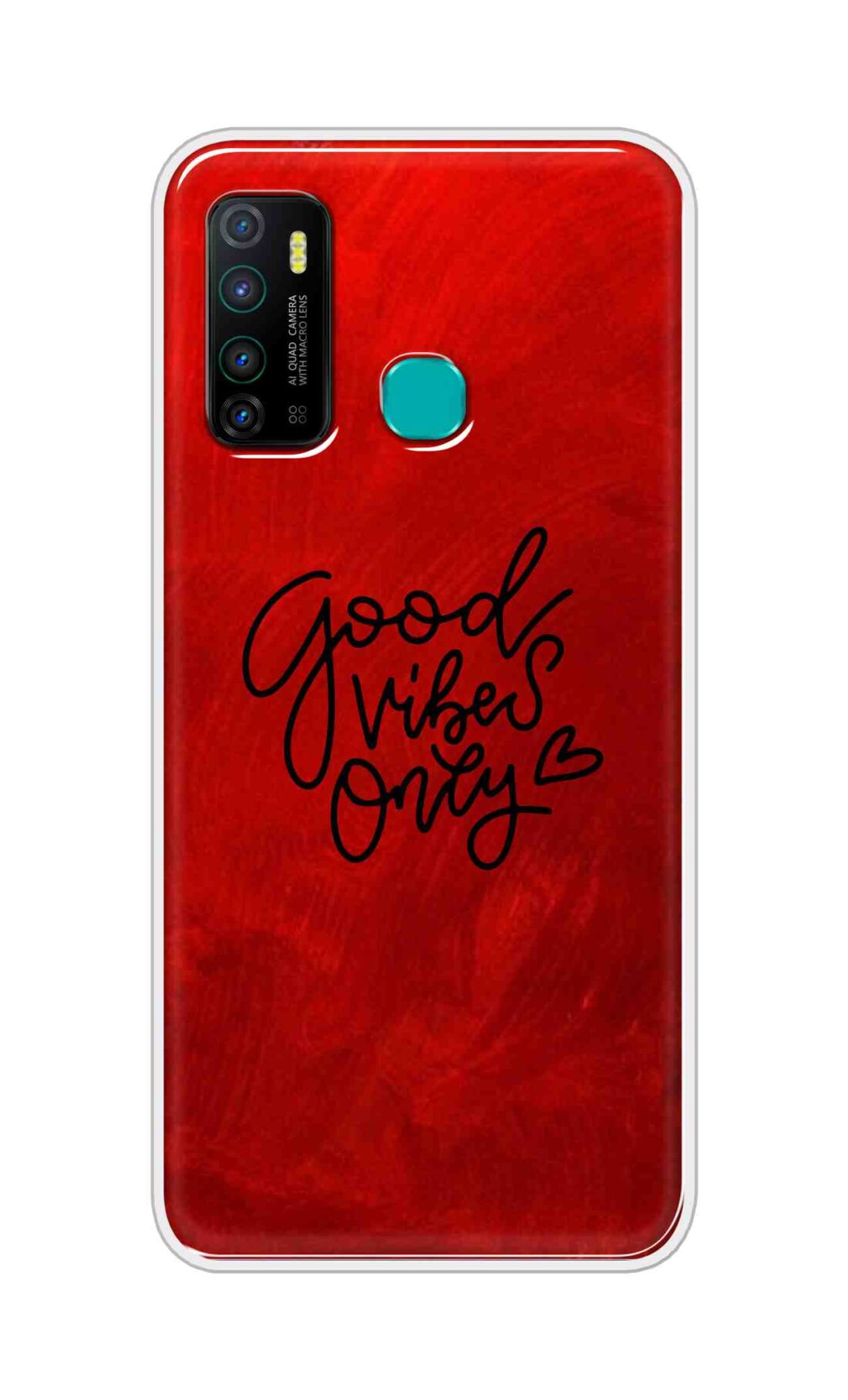 Coberta Back Cover For Infinix Hot 9 Back Cover Stylish Case - Good Vibes Only in Red Design D16507
