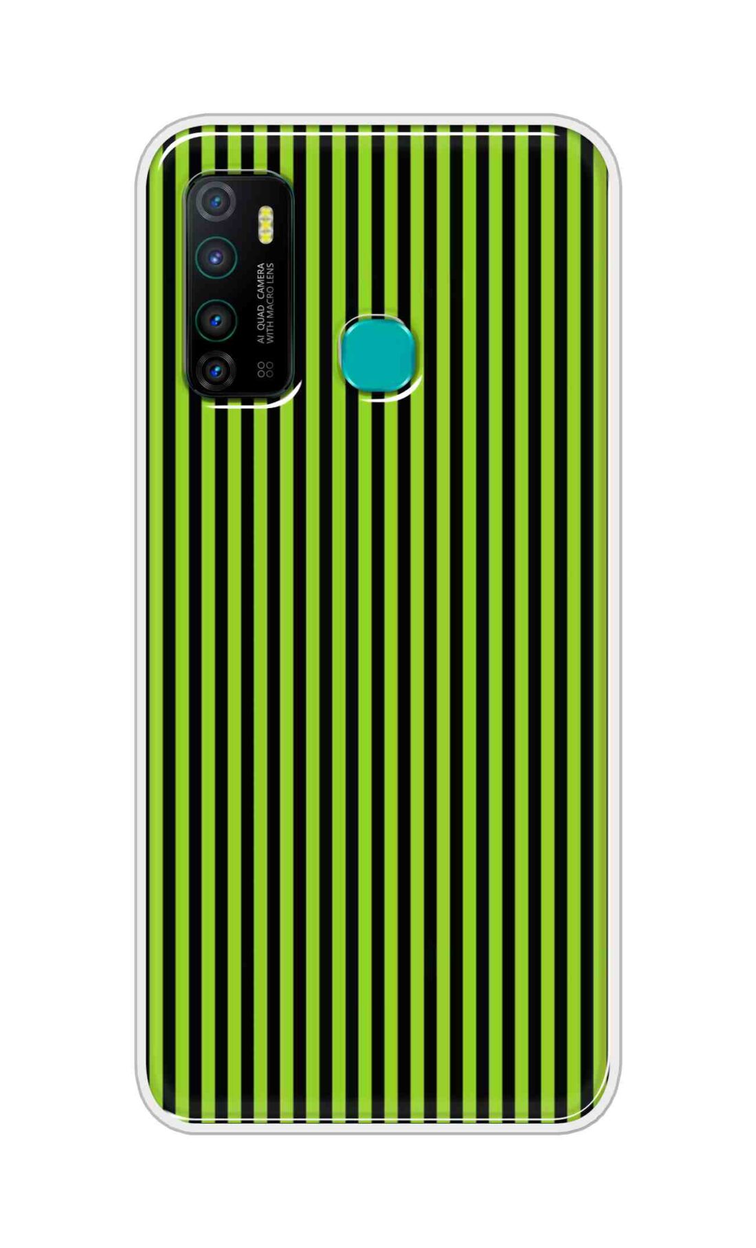 Coberta Back Cover For Infinix Hot 9 Back Cover Stylish Case - Green and Black Liner Design D16511