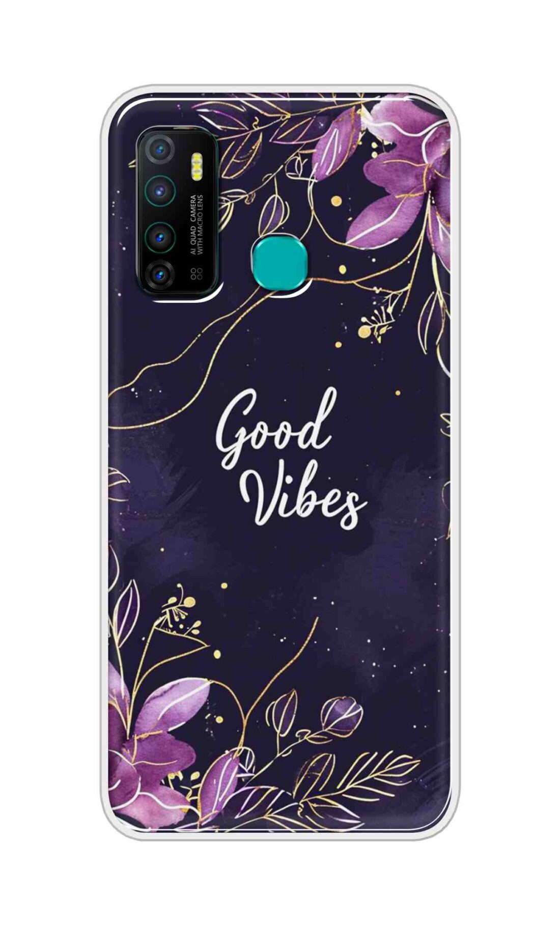 Coberta Back Cover For Infinix Hot 9 Back Cover Stylish Case - Good Vibes in Flowers Design D16517