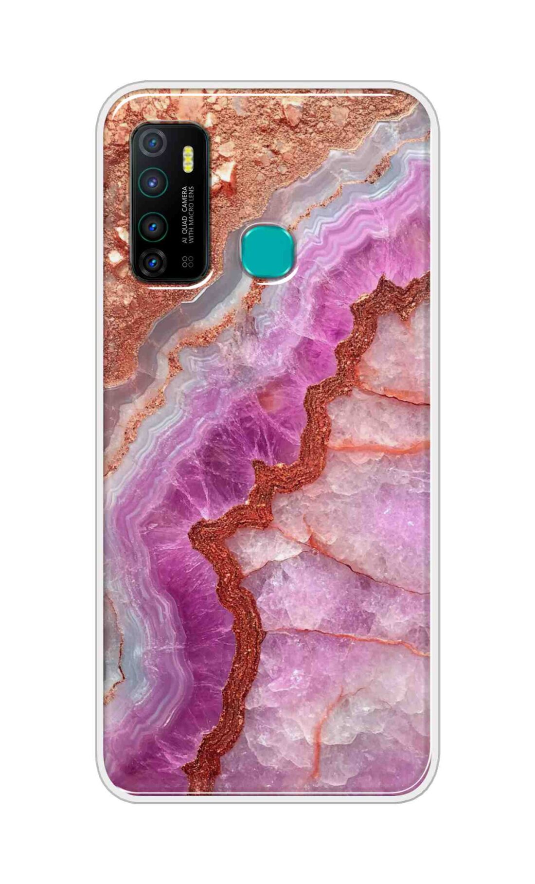 Coberta Back Cover For Infinix Hot 9 Back Cover Stylish Case - Multicolour Marble Design D16532