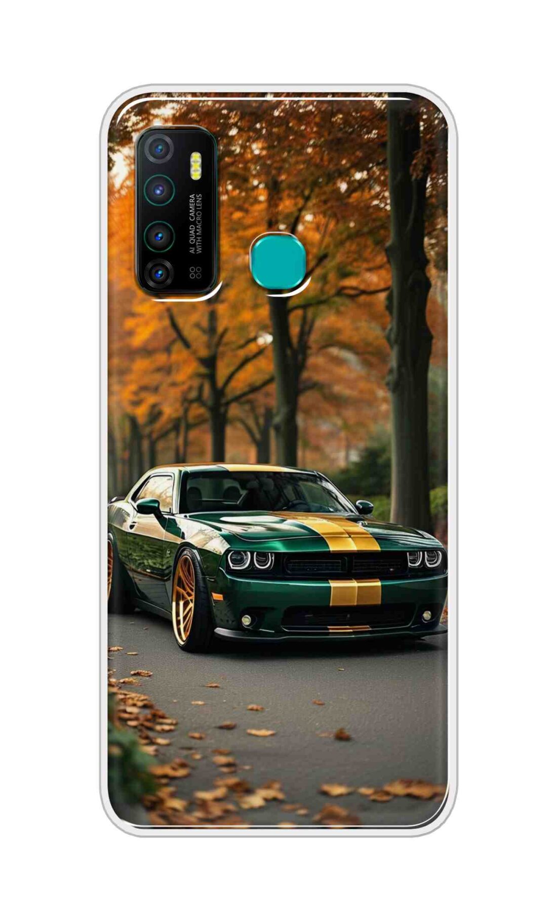 Coberta Back Cover For Infinix Hot 9 Back Cover Stylish Case - Golden Line in Green Design D16546
